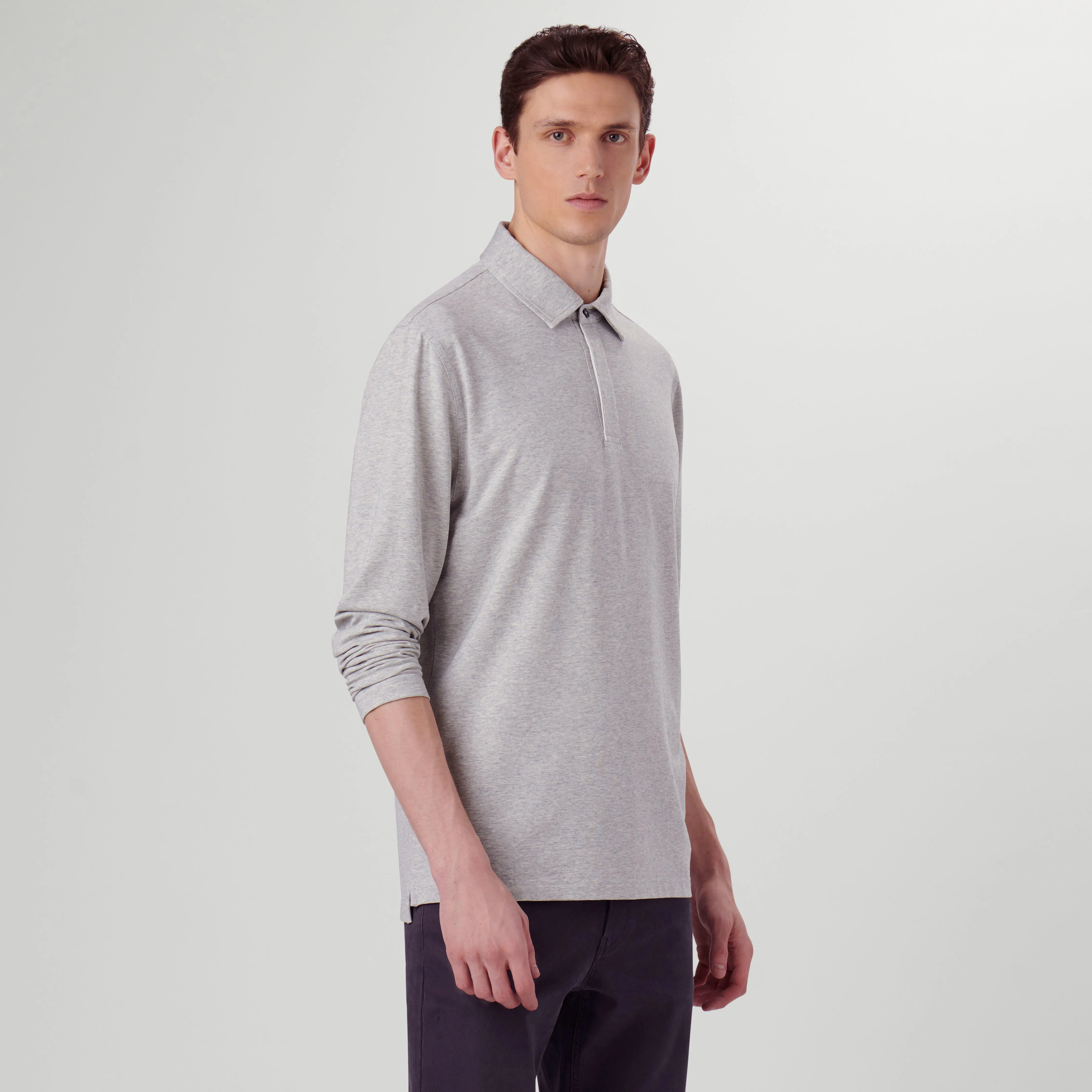 Long-sleeved Polo Shirt sold by Bugatchi product image thumbnail 3