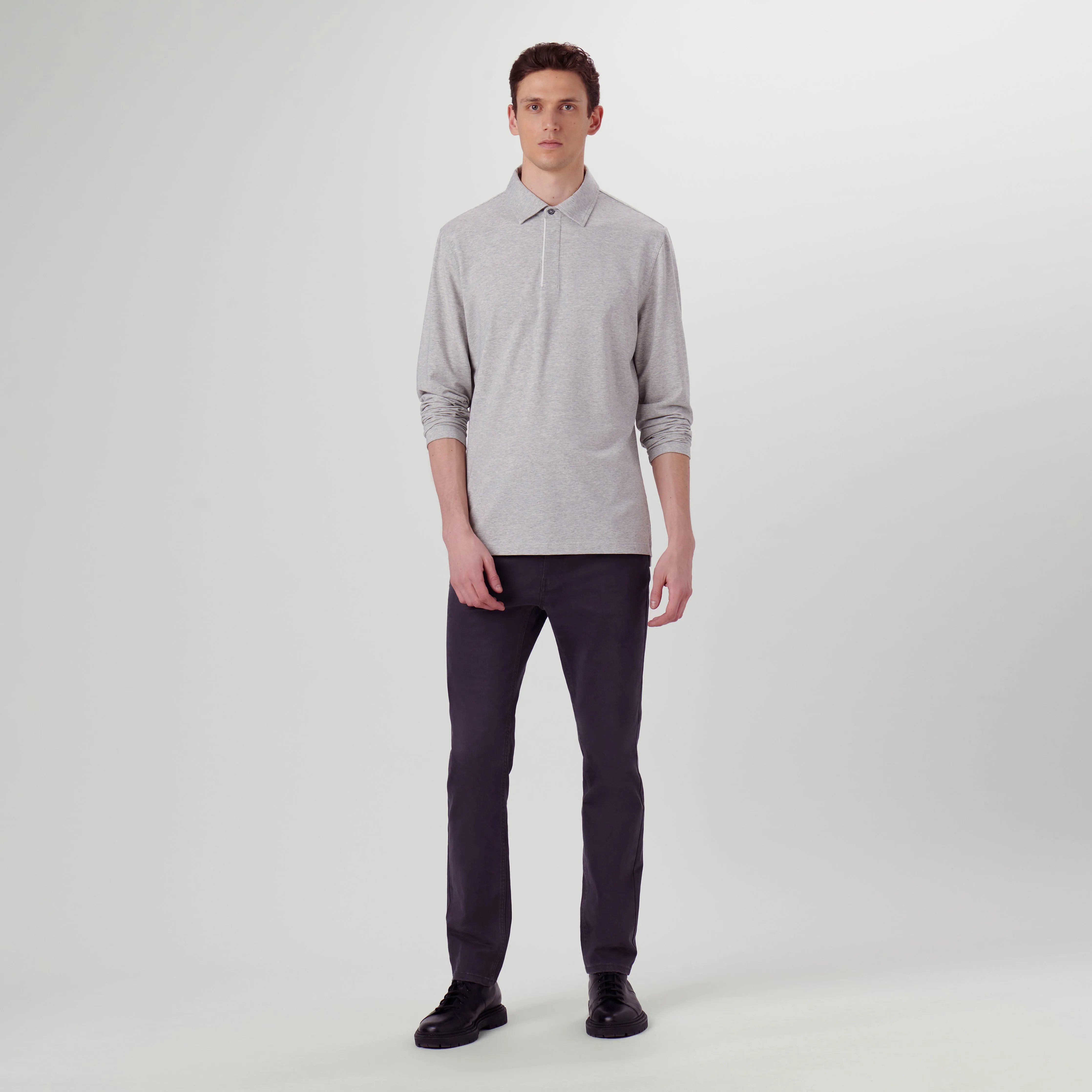 Long-sleeved Polo Shirt sold by Bugatchi product image thumbnail 5