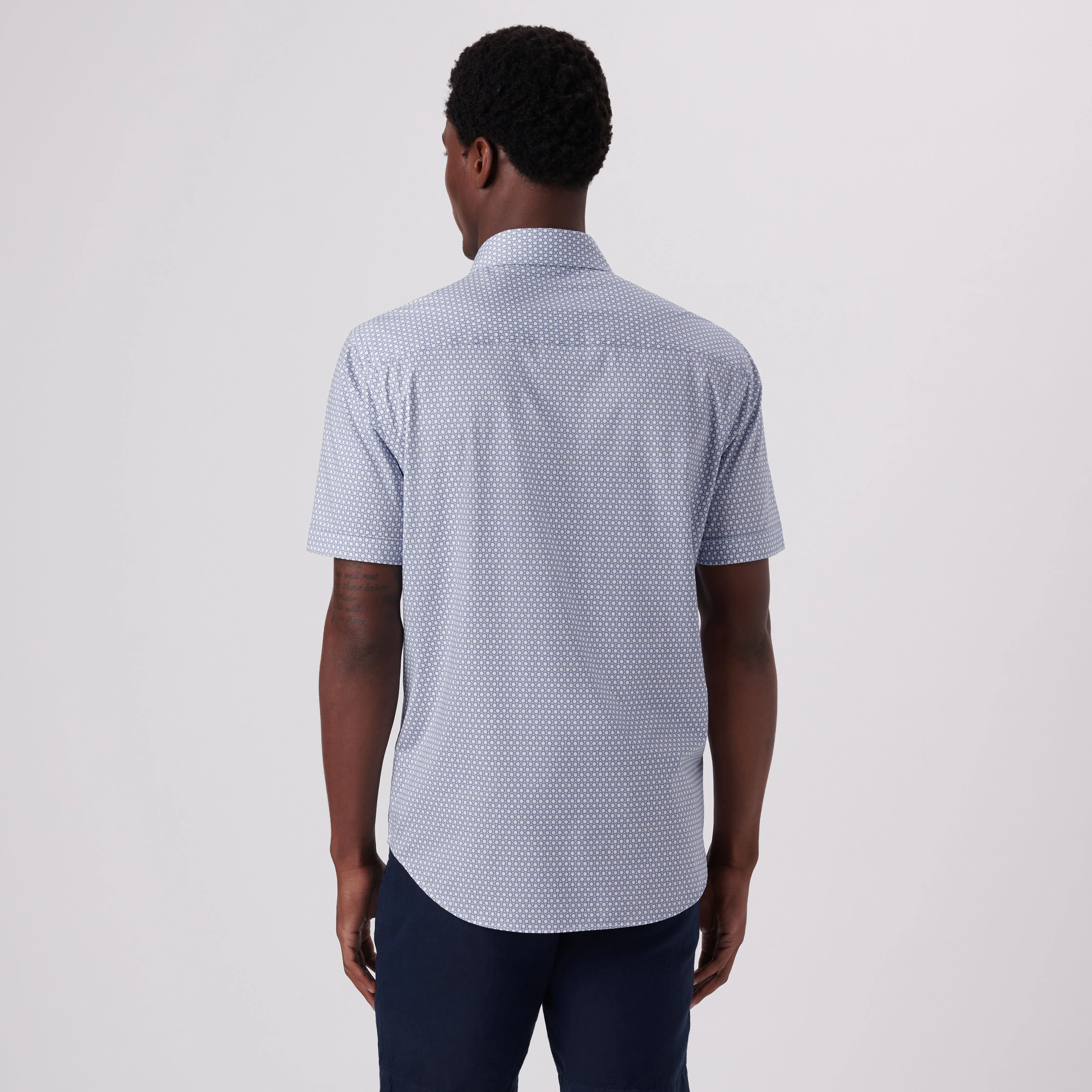 Miles Mandala Print OoohCotton Short Sleeve Shirt sold by Bugatchi product image thumbnail 4