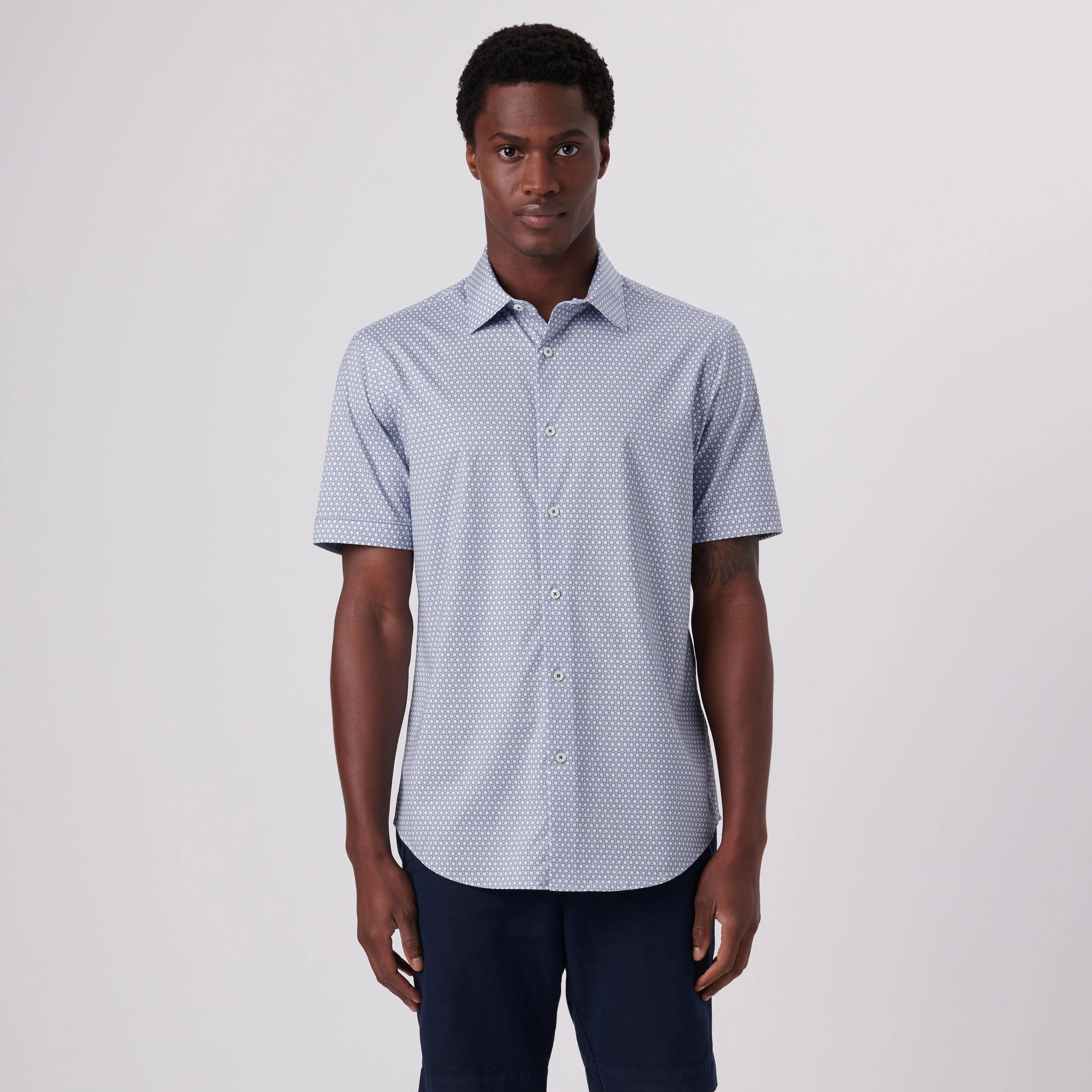 Miles Mandala Print OoohCotton Short Sleeve Shirt sold by Bugatchi product image thumbnail 2