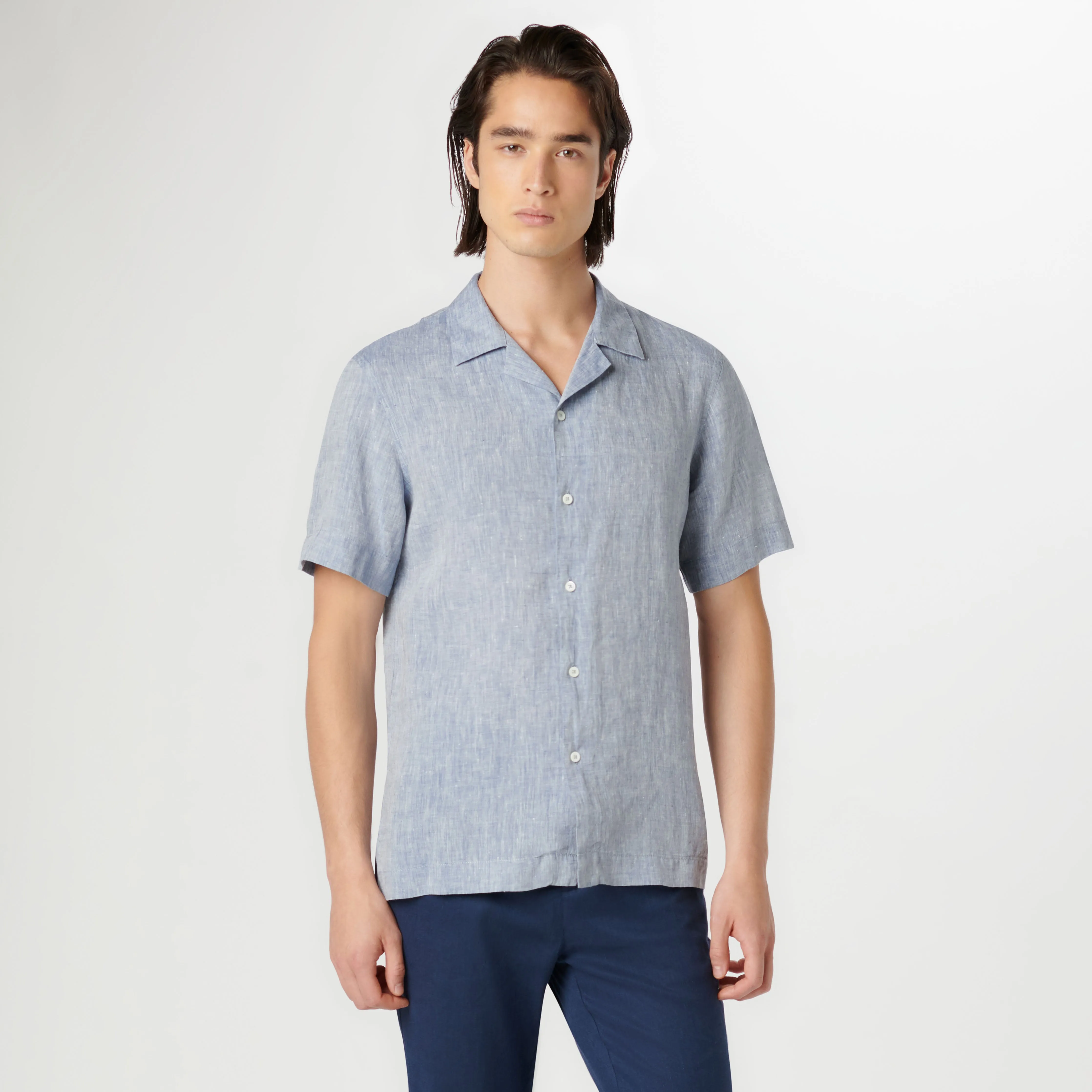 Jackson Solid Linen Camp Shirt sold by Bugatchi product image thumbnail 2