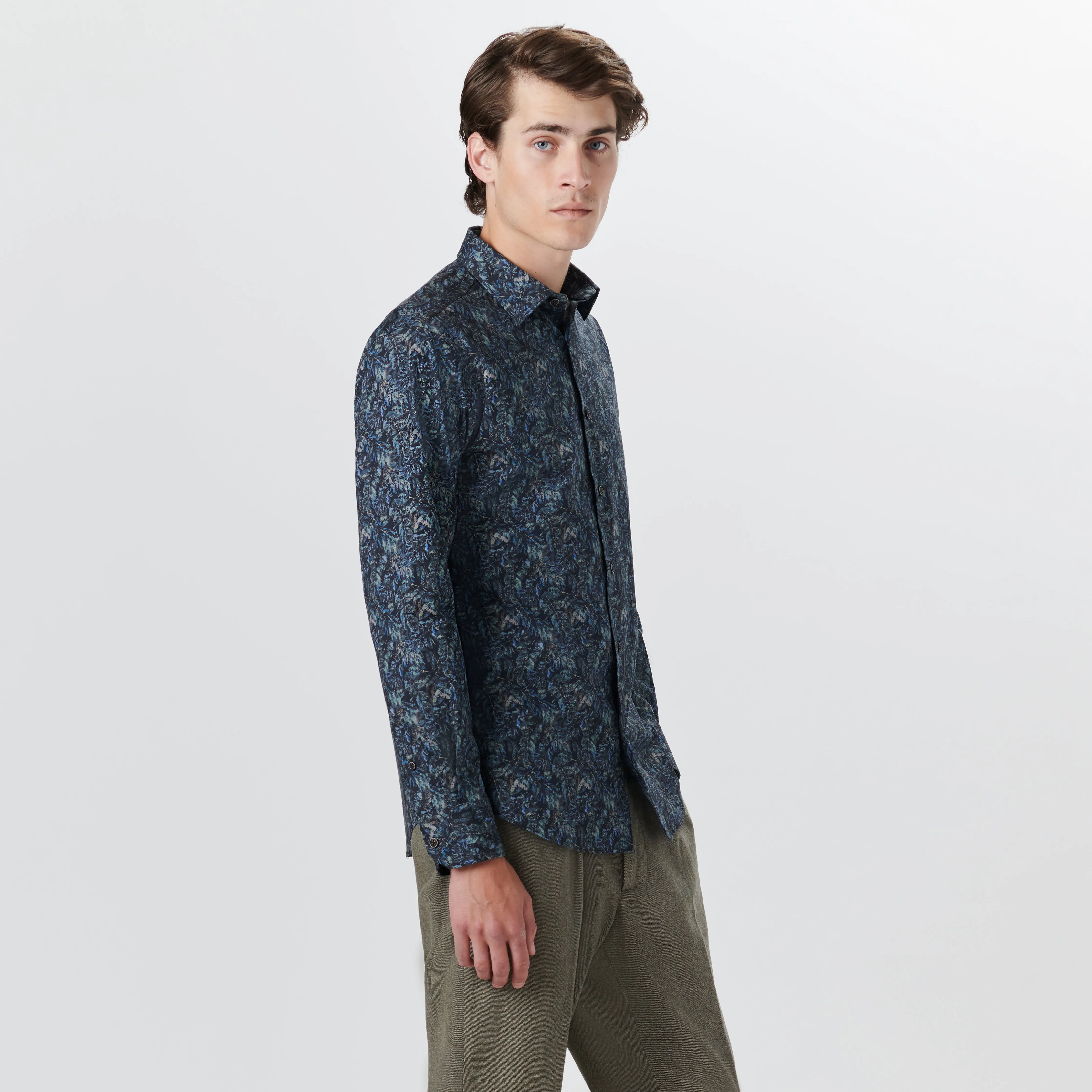 JULIAN Leaf Print Shirt sold by Bugatchi product image thumbnail 3