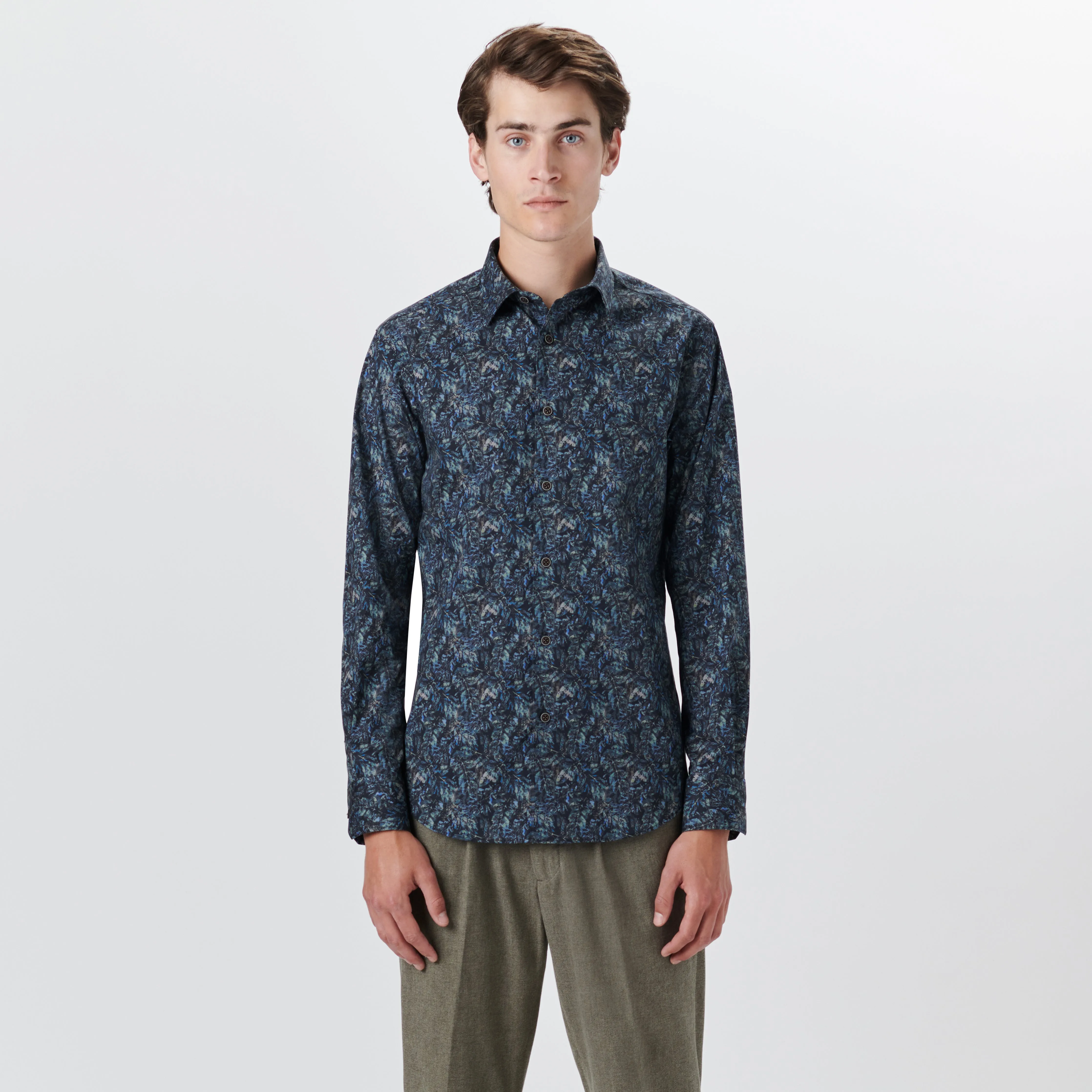JULIAN Leaf Print Shirt sold by Bugatchi product image thumbnail 2