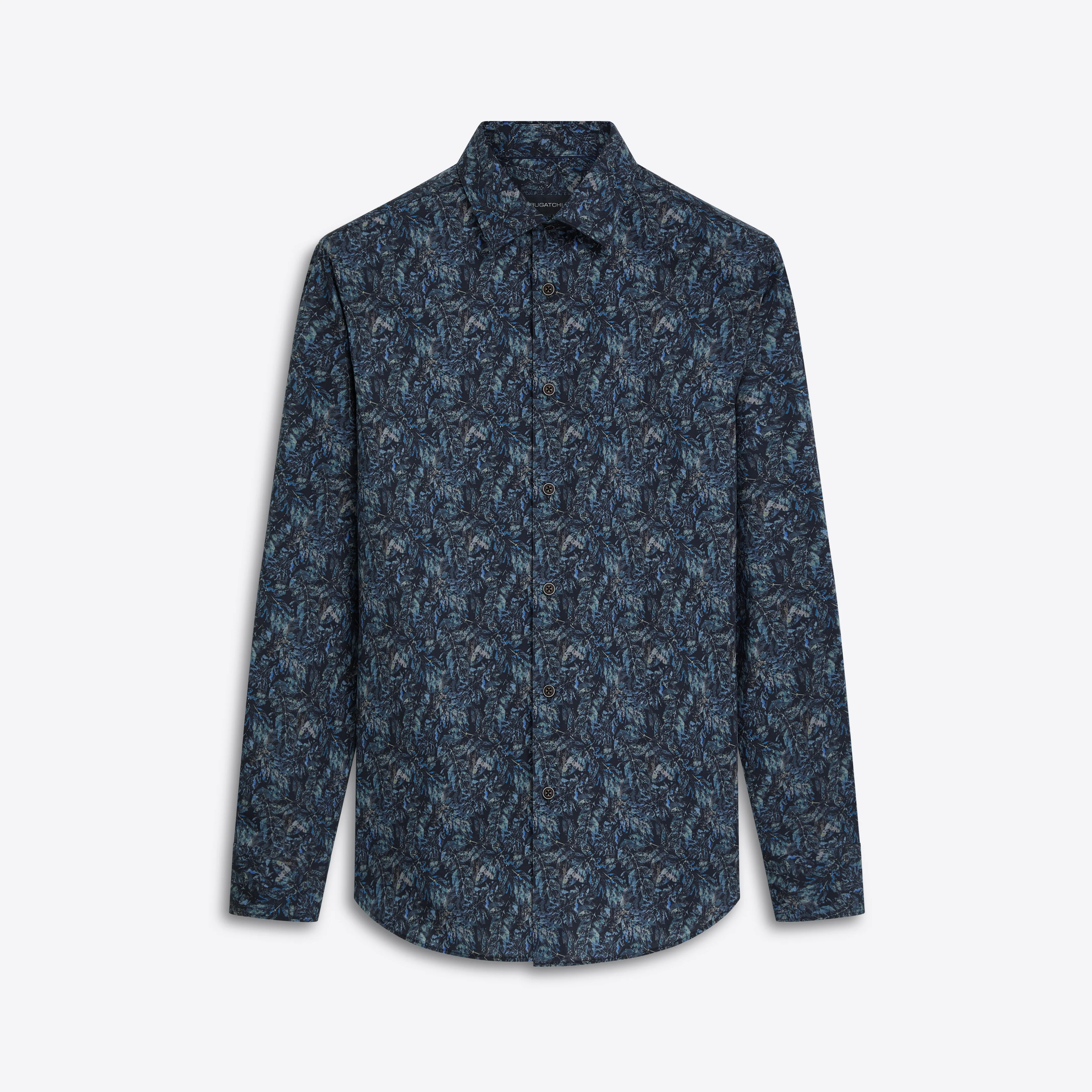 JULIAN Leaf Print Shirt sold by Bugatchi