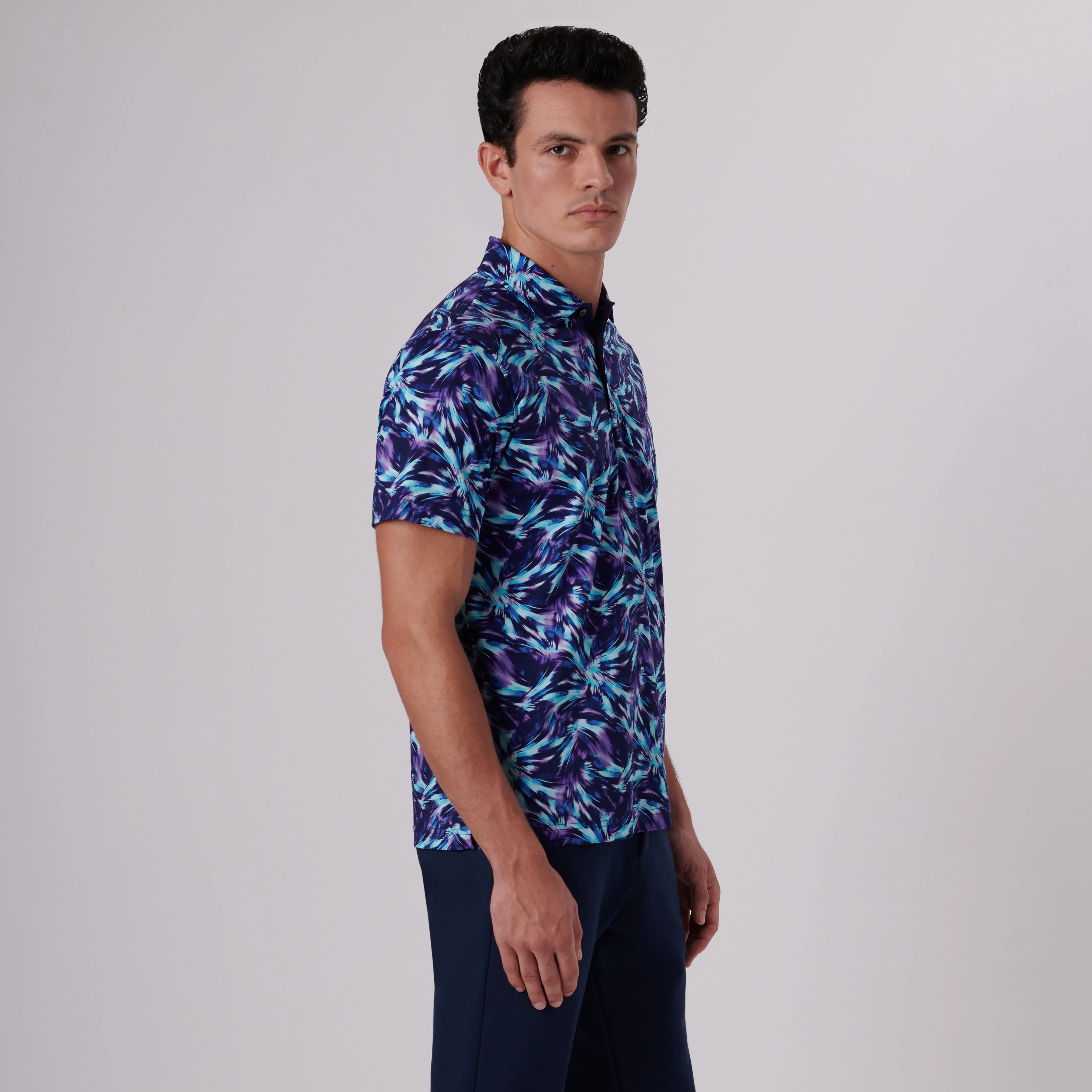 Hendrix Abstract Print Polo Shirt sold by Bugatchi product image thumbnail 3