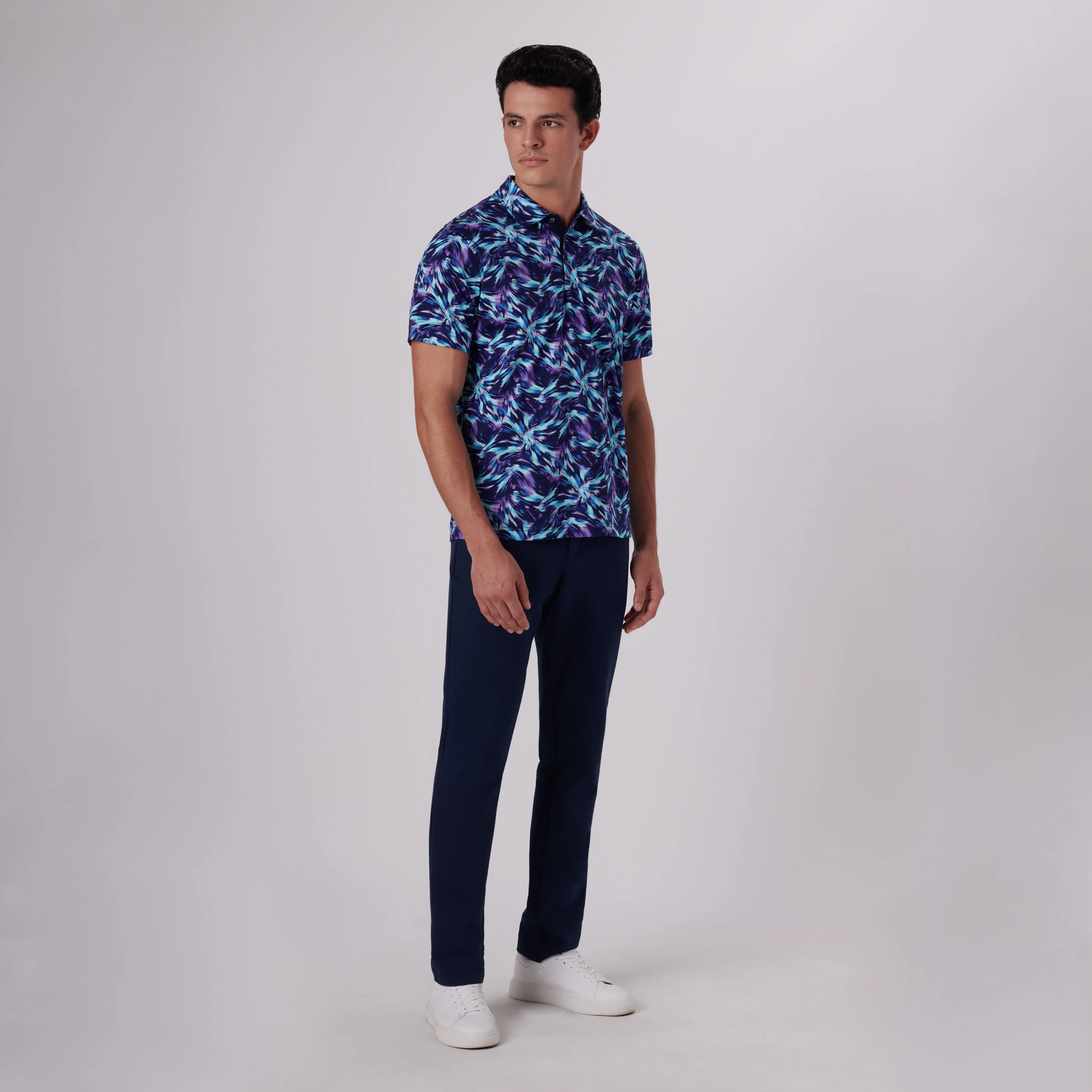 Hendrix Abstract Print Polo Shirt sold by Bugatchi product image thumbnail 5