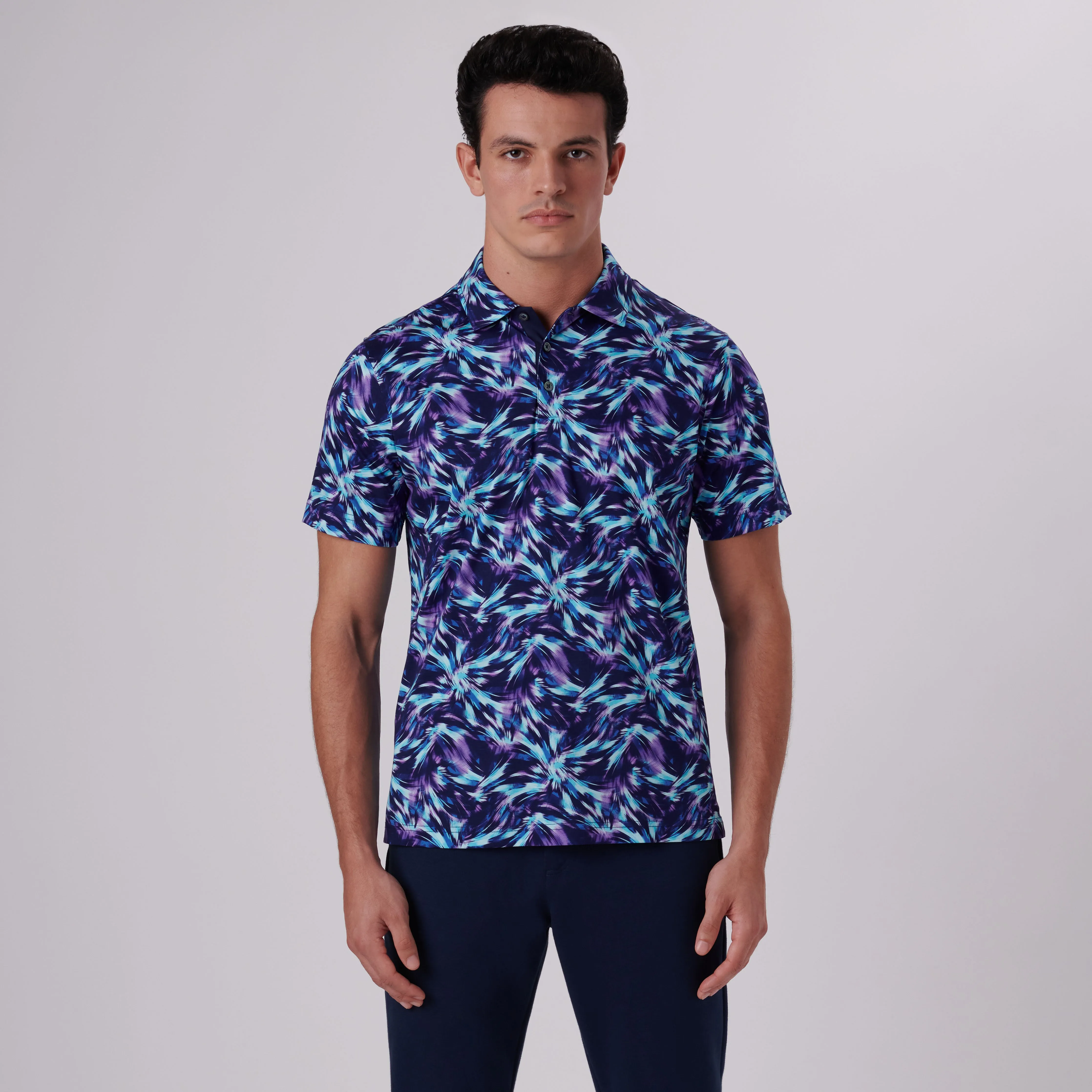 Hendrix Abstract Print Polo Shirt sold by Bugatchi product image thumbnail 2