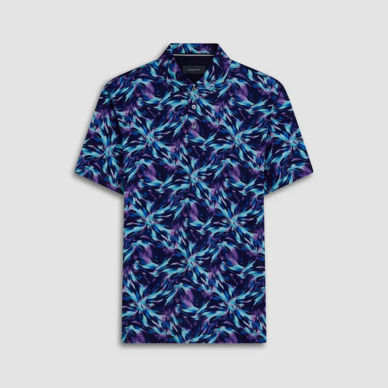 Hendrix Abstract Print Polo Shirt sold by Bugatchi
