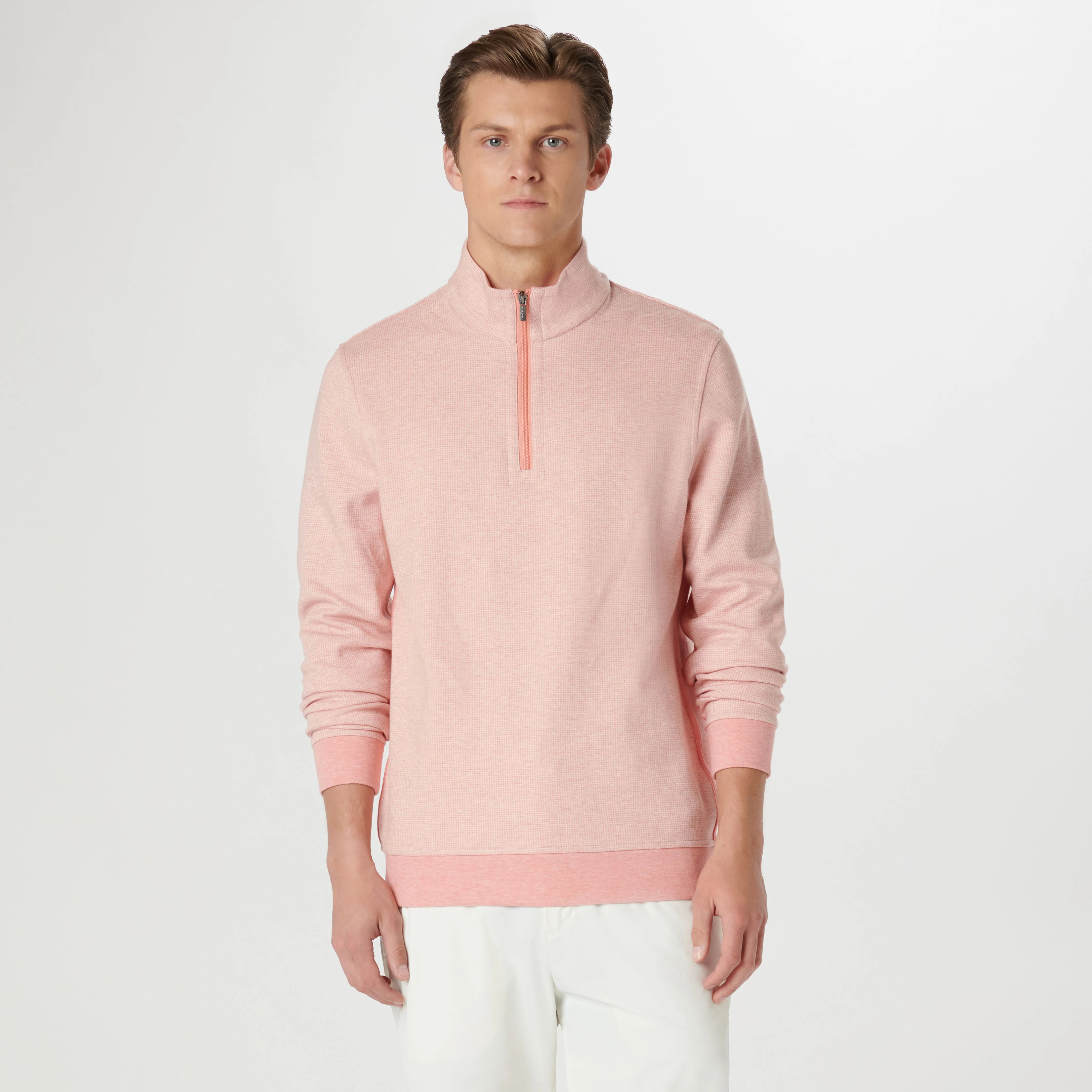 Hound's Tooth Quarter Zip Pullover sold by Bugatchi product image thumbnail 2