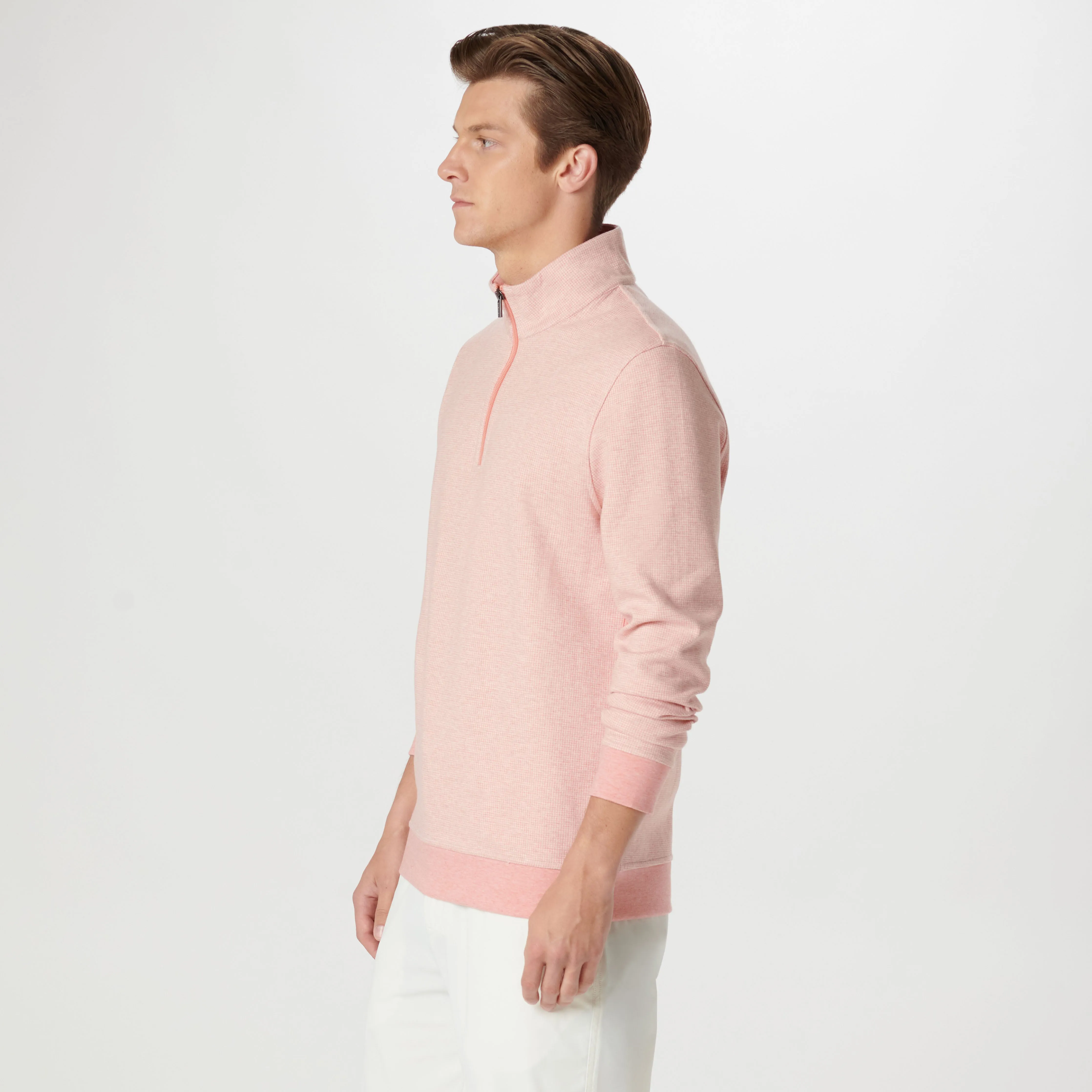 Hound's Tooth Quarter Zip Pullover sold by Bugatchi product image thumbnail 3