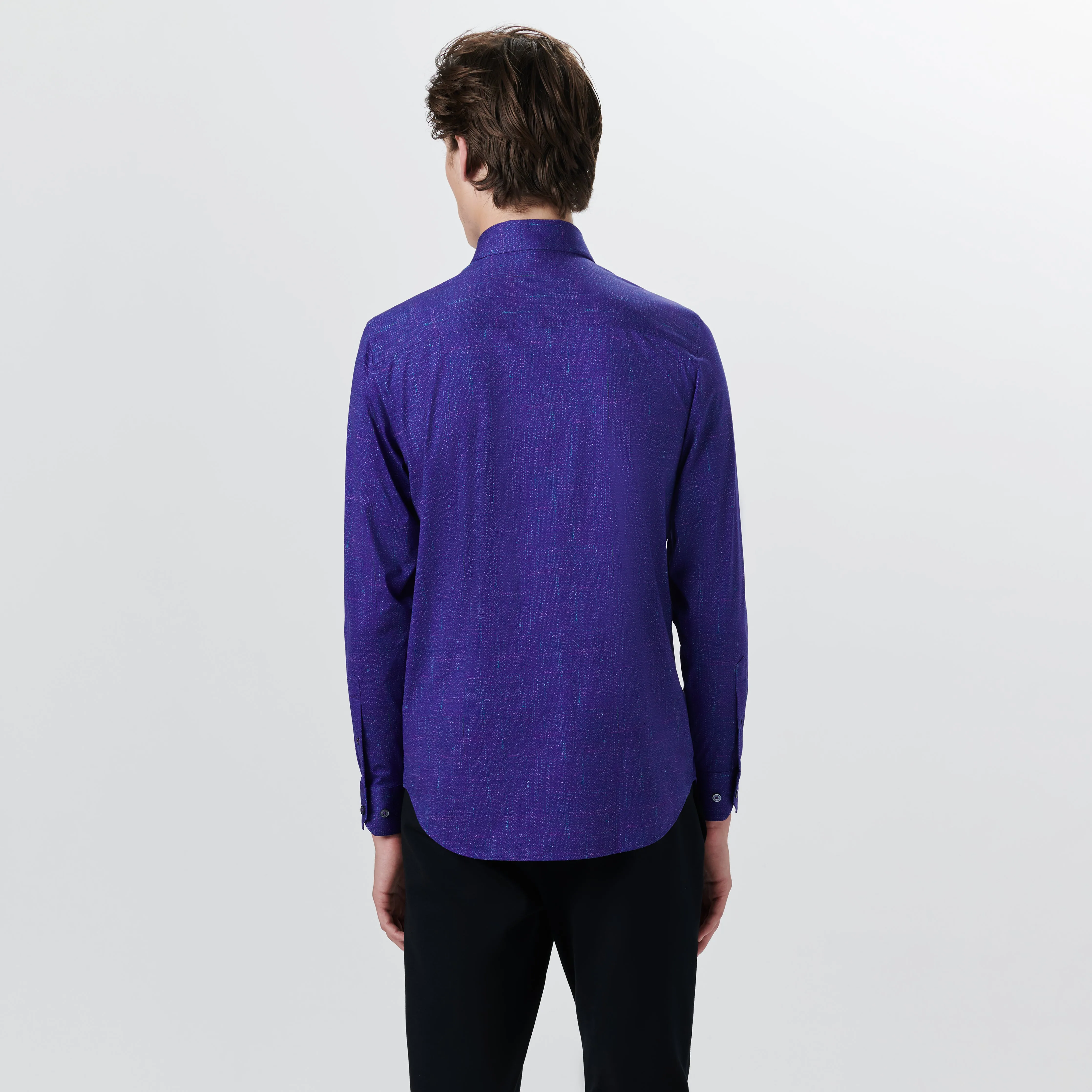 JAMES Textured Print OoohCotton Shirt sold by Bugatchi product image thumbnail 4