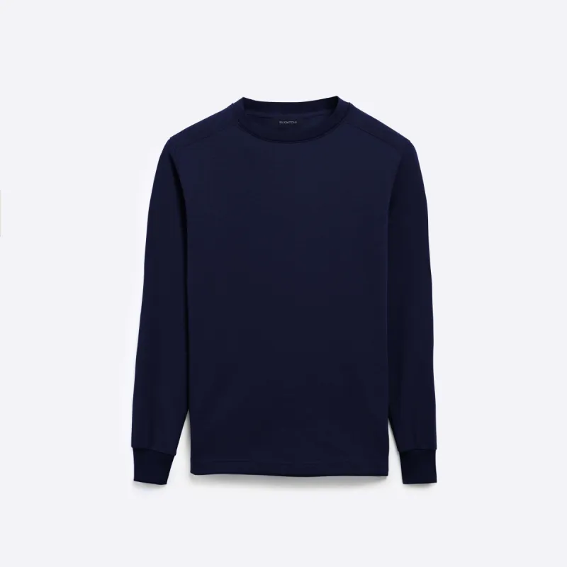 COMFORT Solid Long Sleeve Crew Neck Pullover sold by Bugatchi