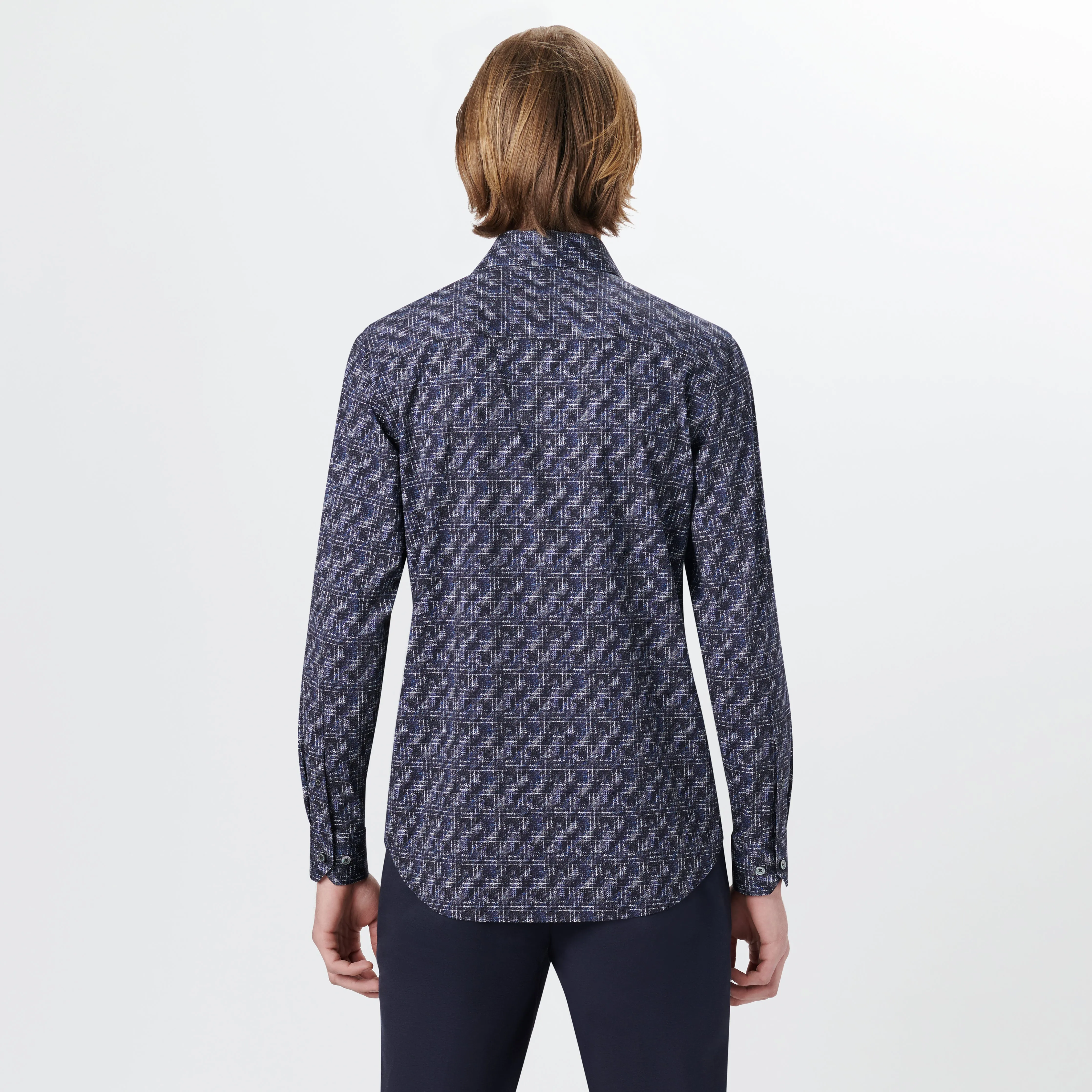 JAMES Distressed Check OoohCotton Shirt sold by Bugatchi product image thumbnail 4