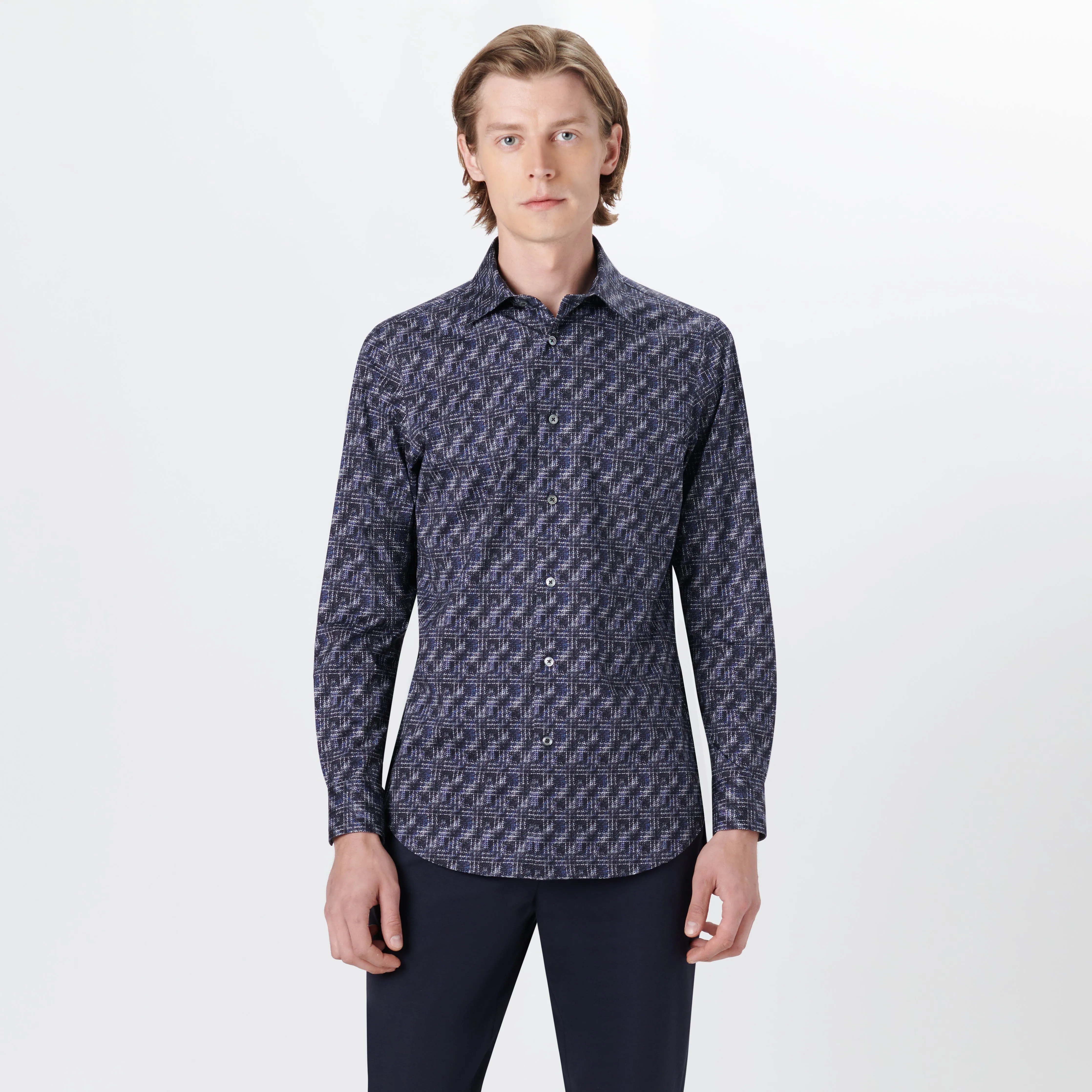 JAMES Distressed Check OoohCotton Shirt sold by Bugatchi product image thumbnail 2