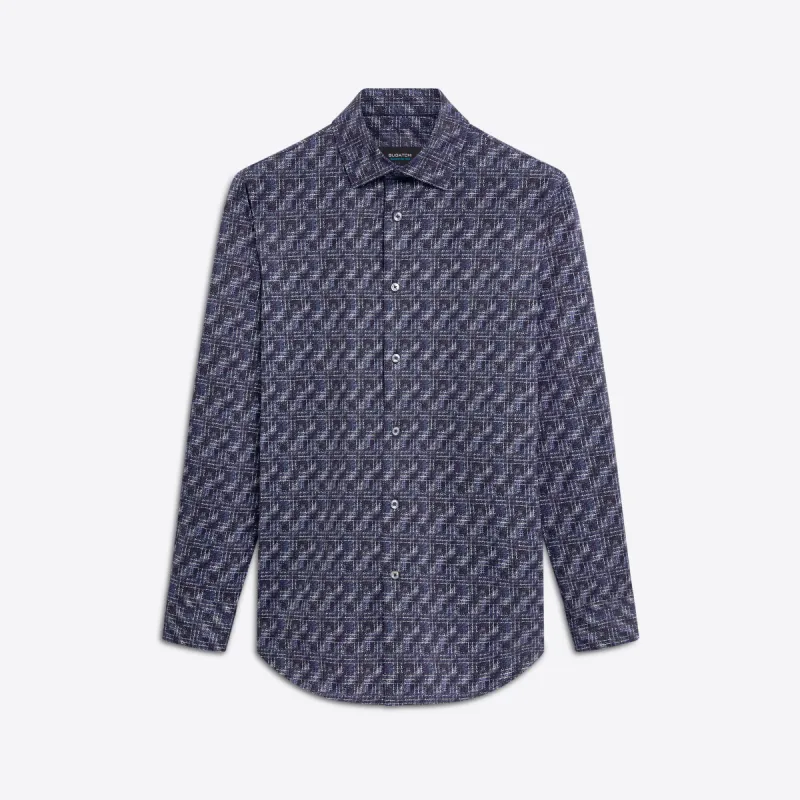 JAMES Distressed Check OoohCotton Shirt sold by Bugatchi