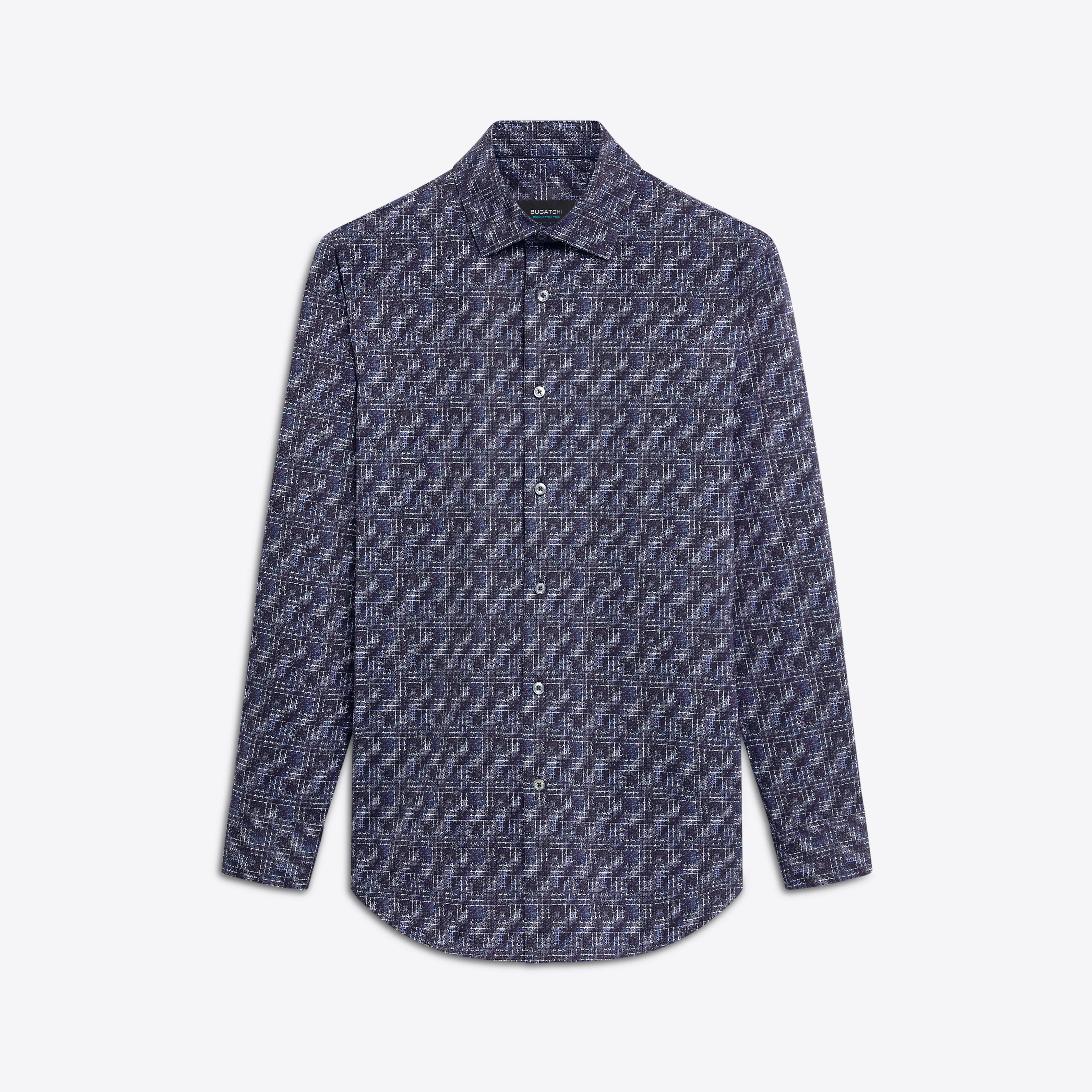 JAMES Distressed Check OoohCotton Shirt sold by Bugatchi