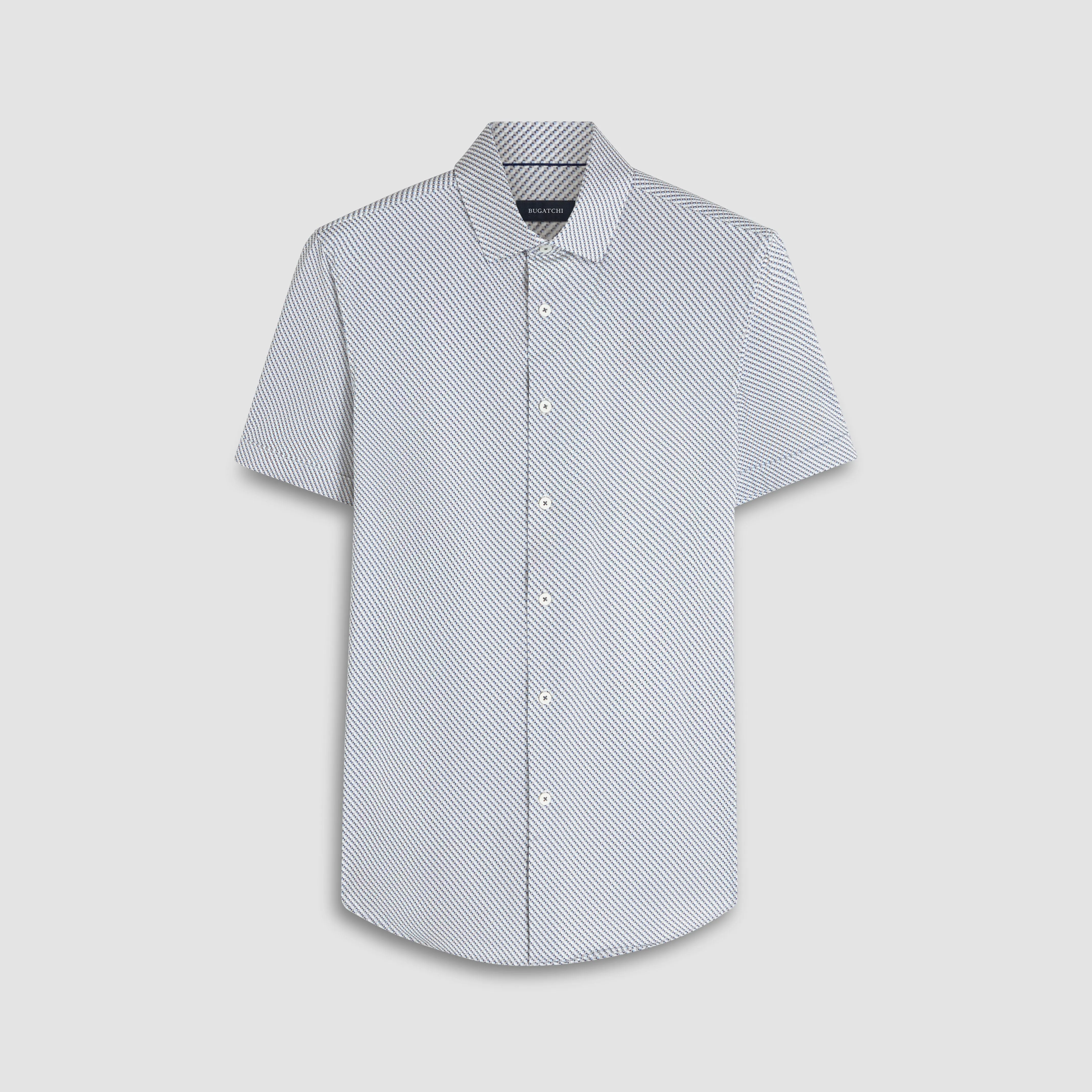 Miles Geometric OoohCotton Short Sleeve Shirt sold by Bugatchi
