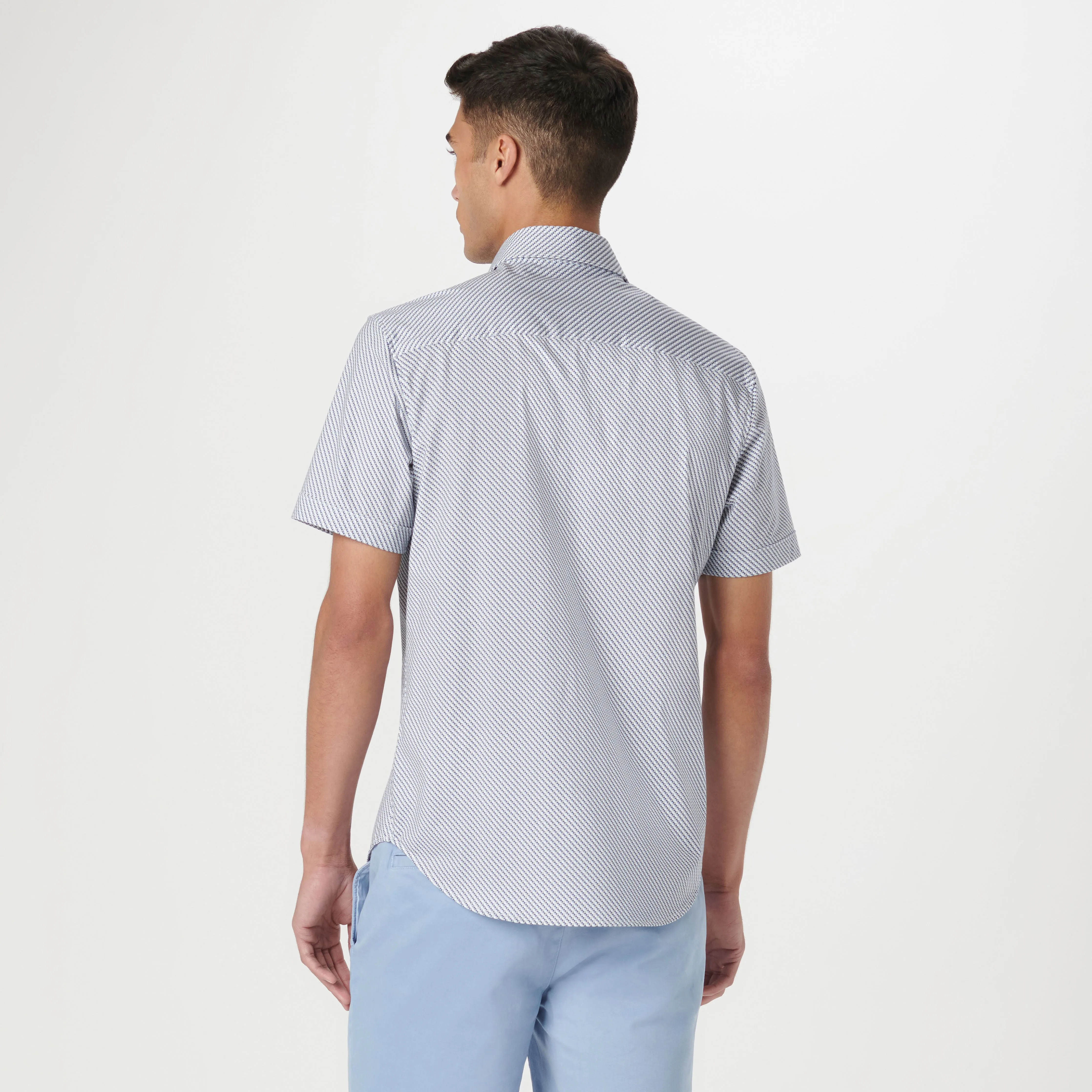 Miles Geometric OoohCotton Short Sleeve Shirt sold by Bugatchi product image thumbnail 4