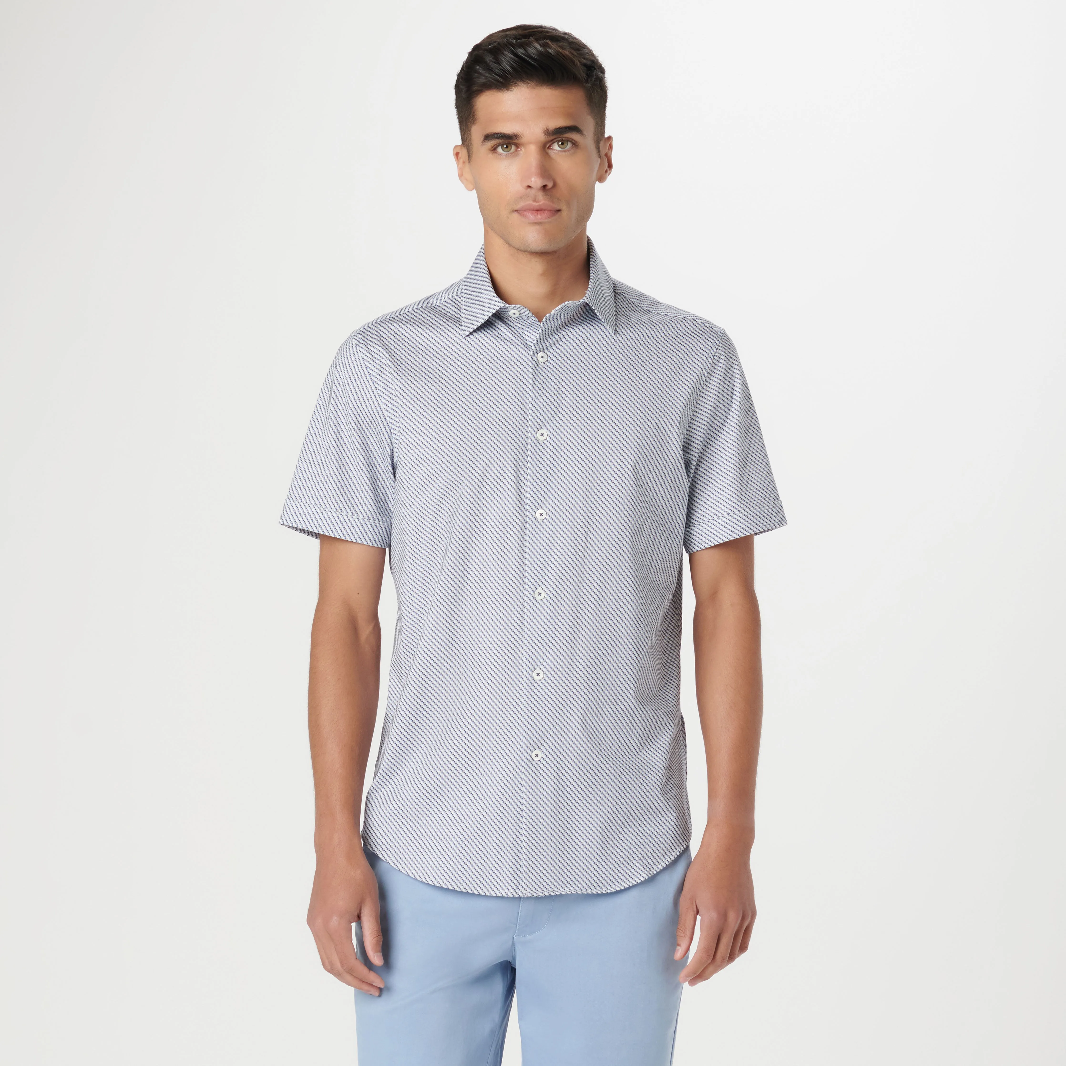 Miles Geometric OoohCotton Short Sleeve Shirt sold by Bugatchi product image thumbnail 2