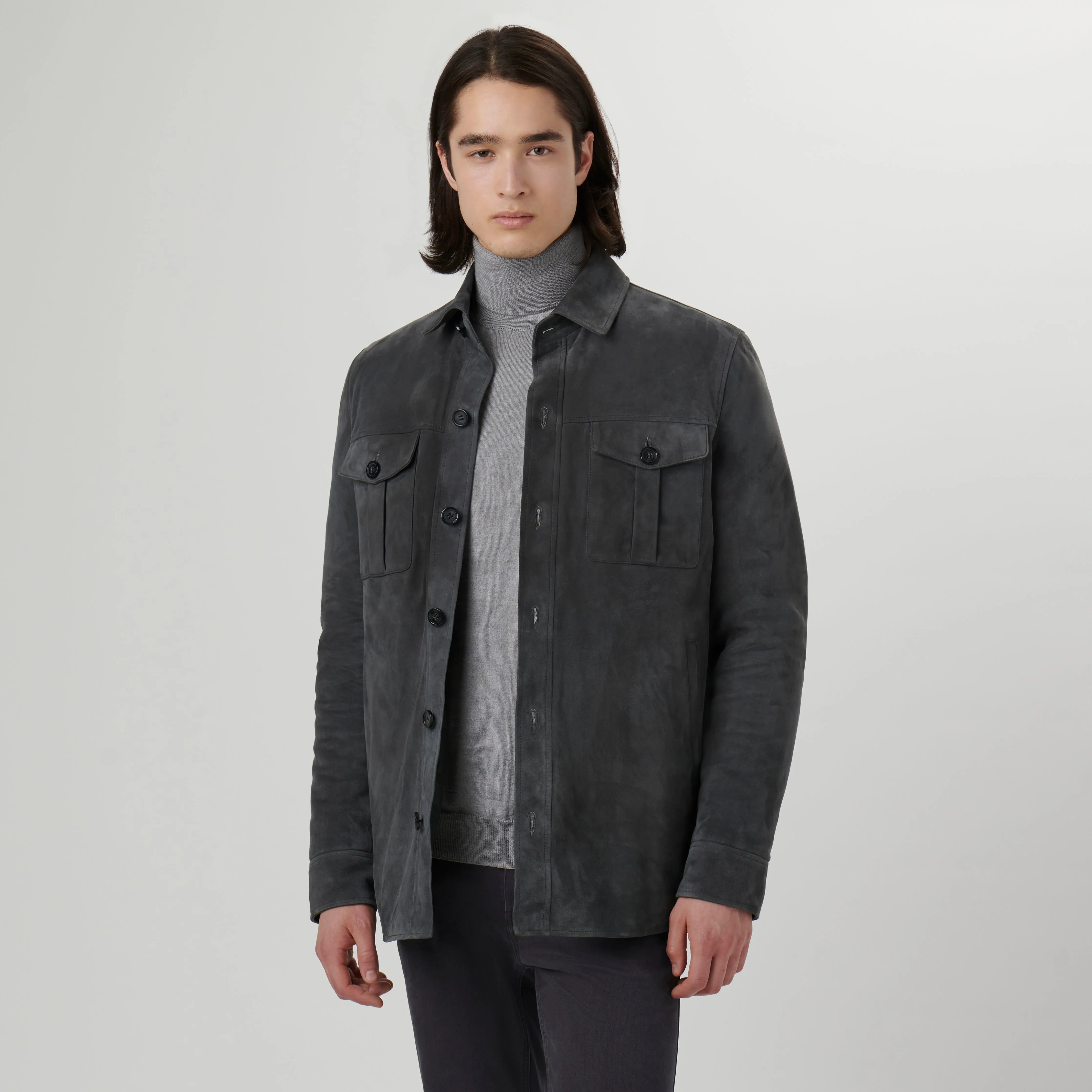 Suede Shirt Jacket sold by Bugatchi product image thumbnail 2