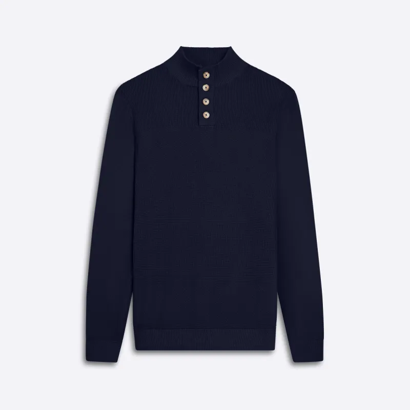 Honeycomb Mock Neck Sweater sold by Bugatchi