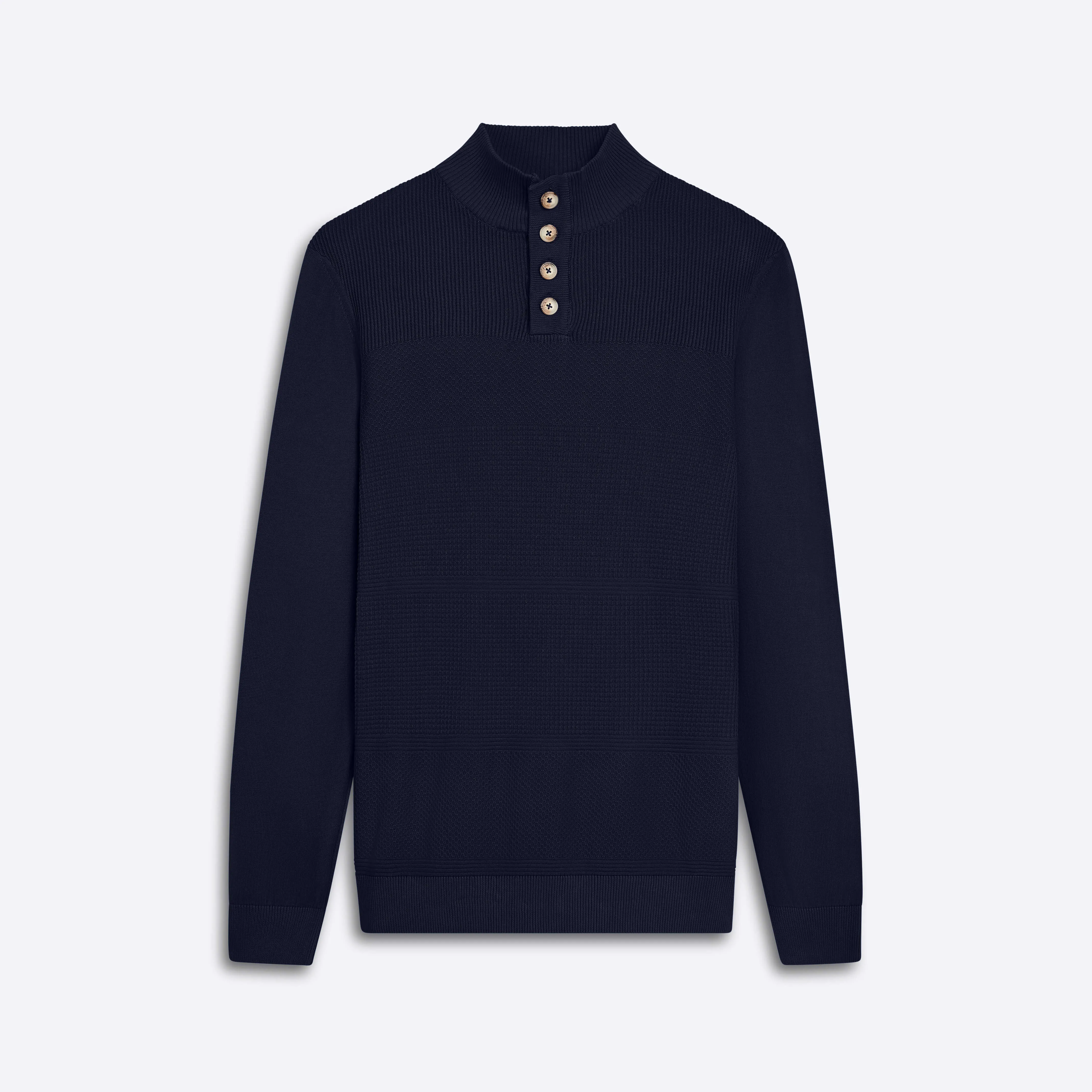 Honeycomb Mock Neck Sweater sold by Bugatchi