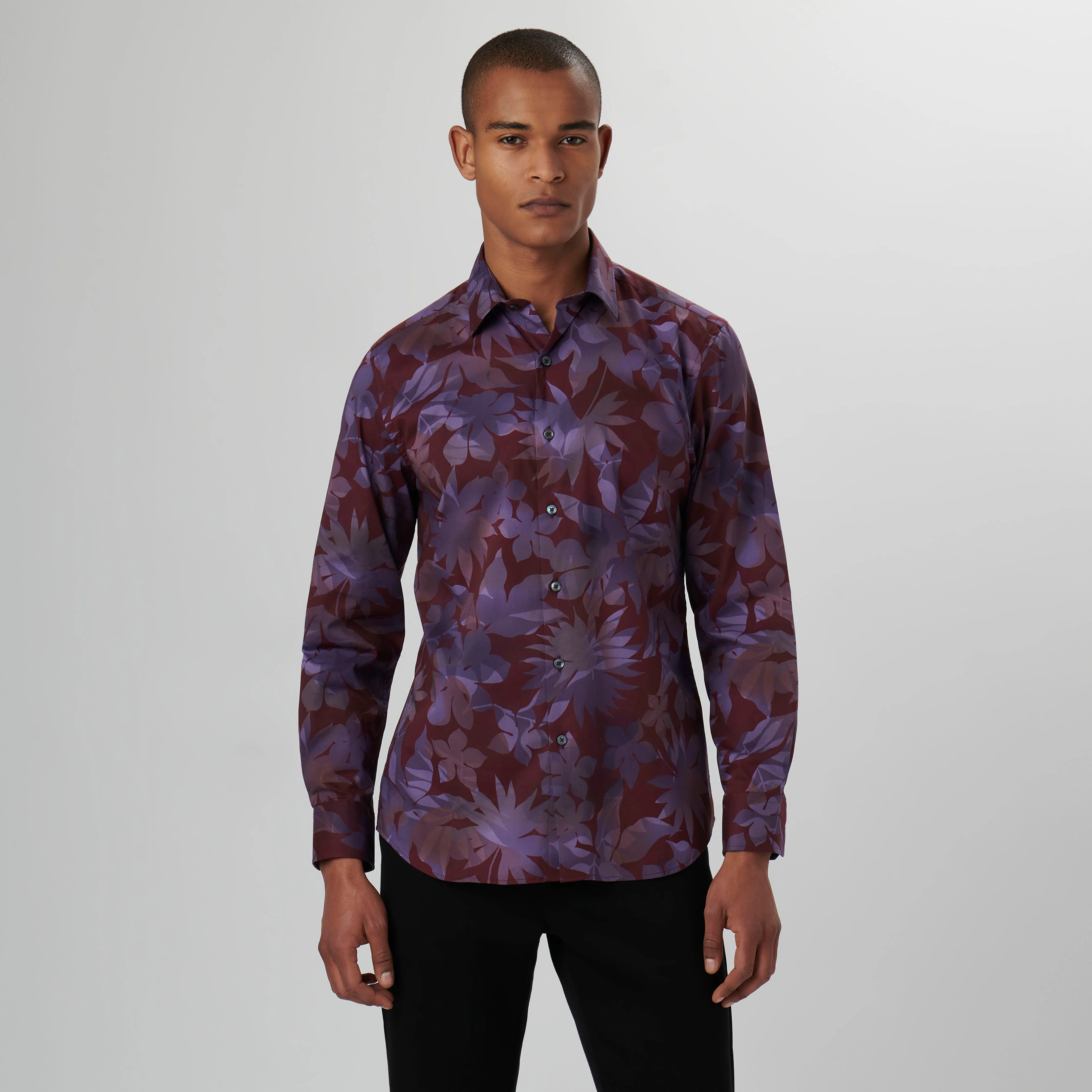 Julian Leaf Print Shirt sold by Bugatchi product image thumbnail 2