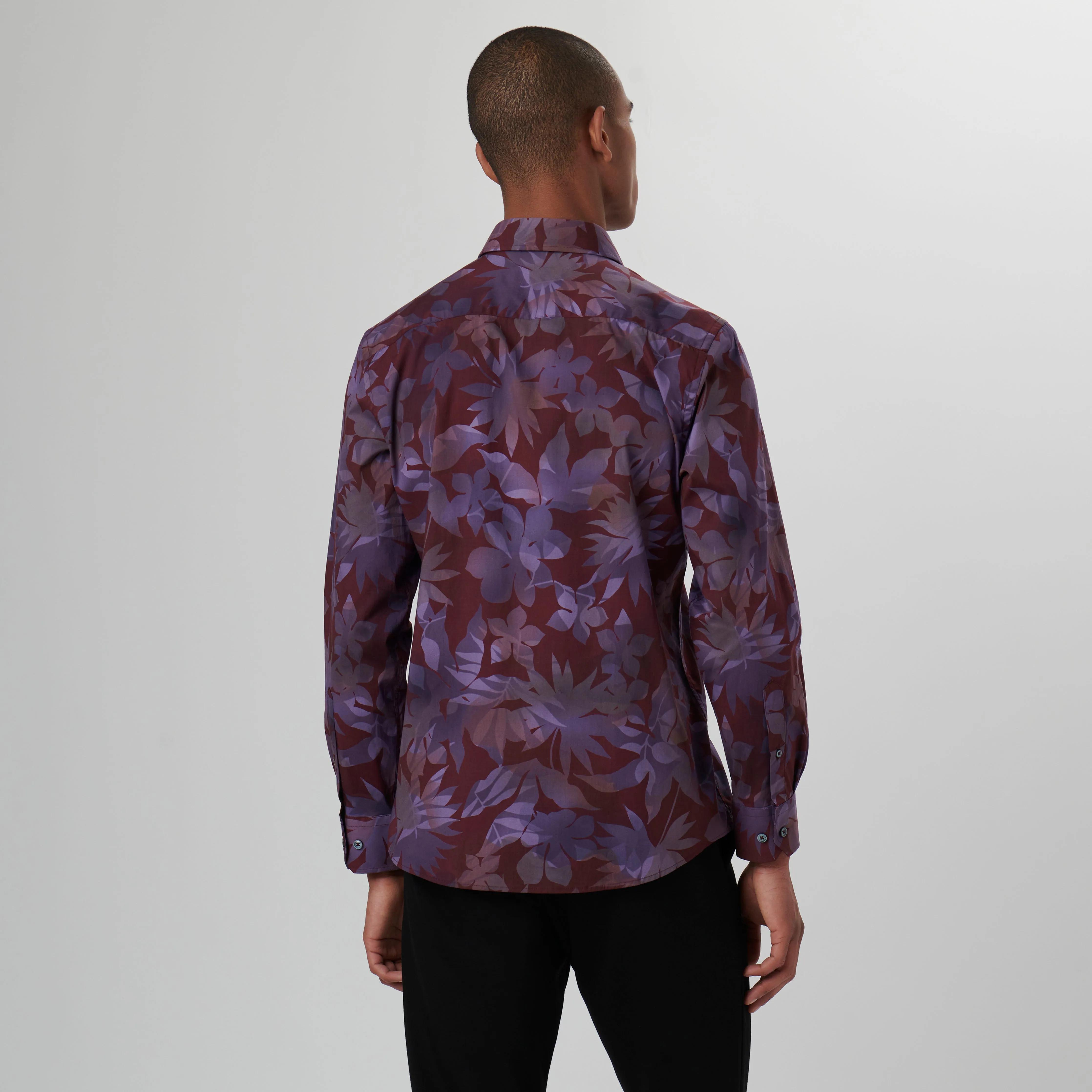 Julian Leaf Print Shirt sold by Bugatchi product image thumbnail 4