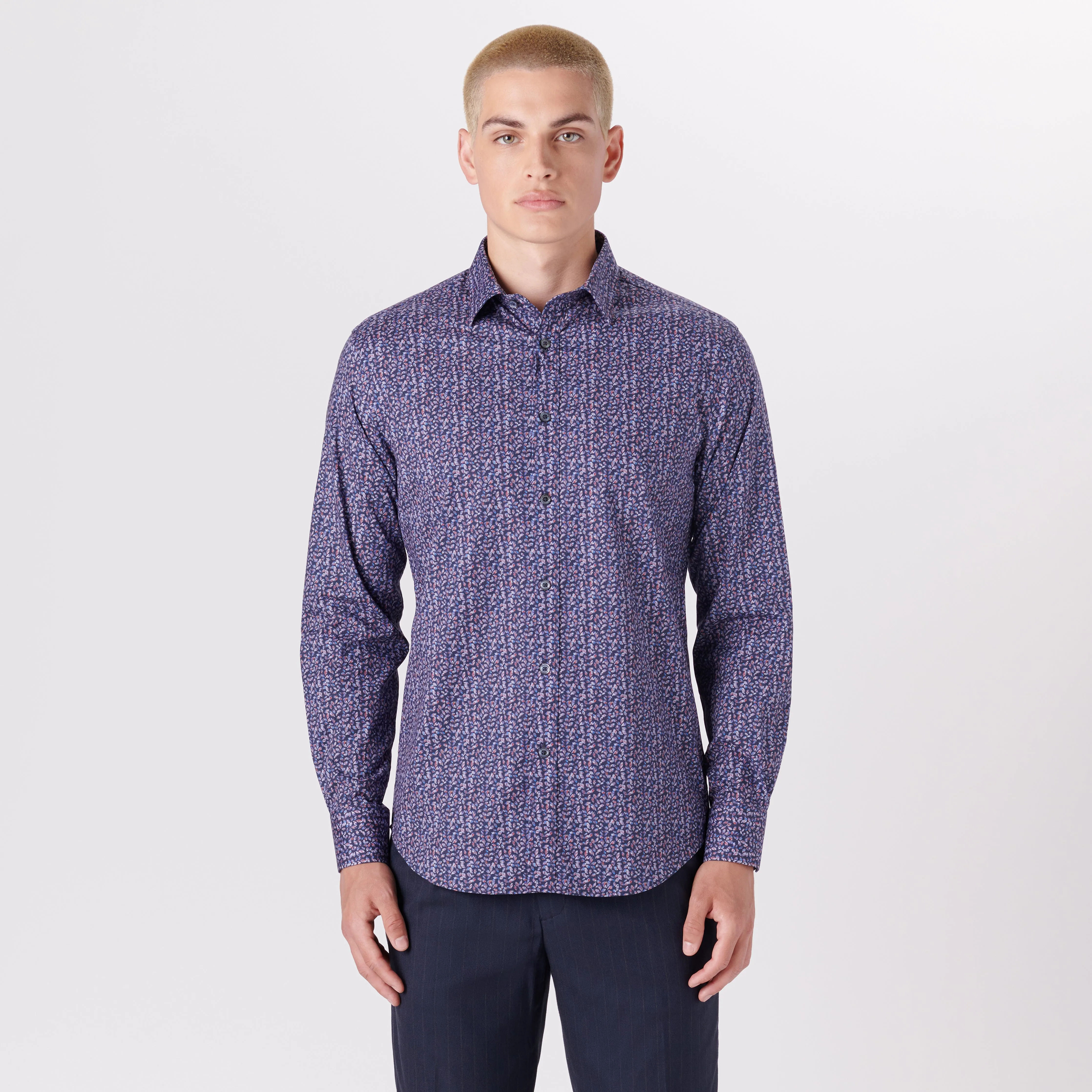 JULIAN Leaf Print Shirt sold by Bugatchi product image thumbnail 2