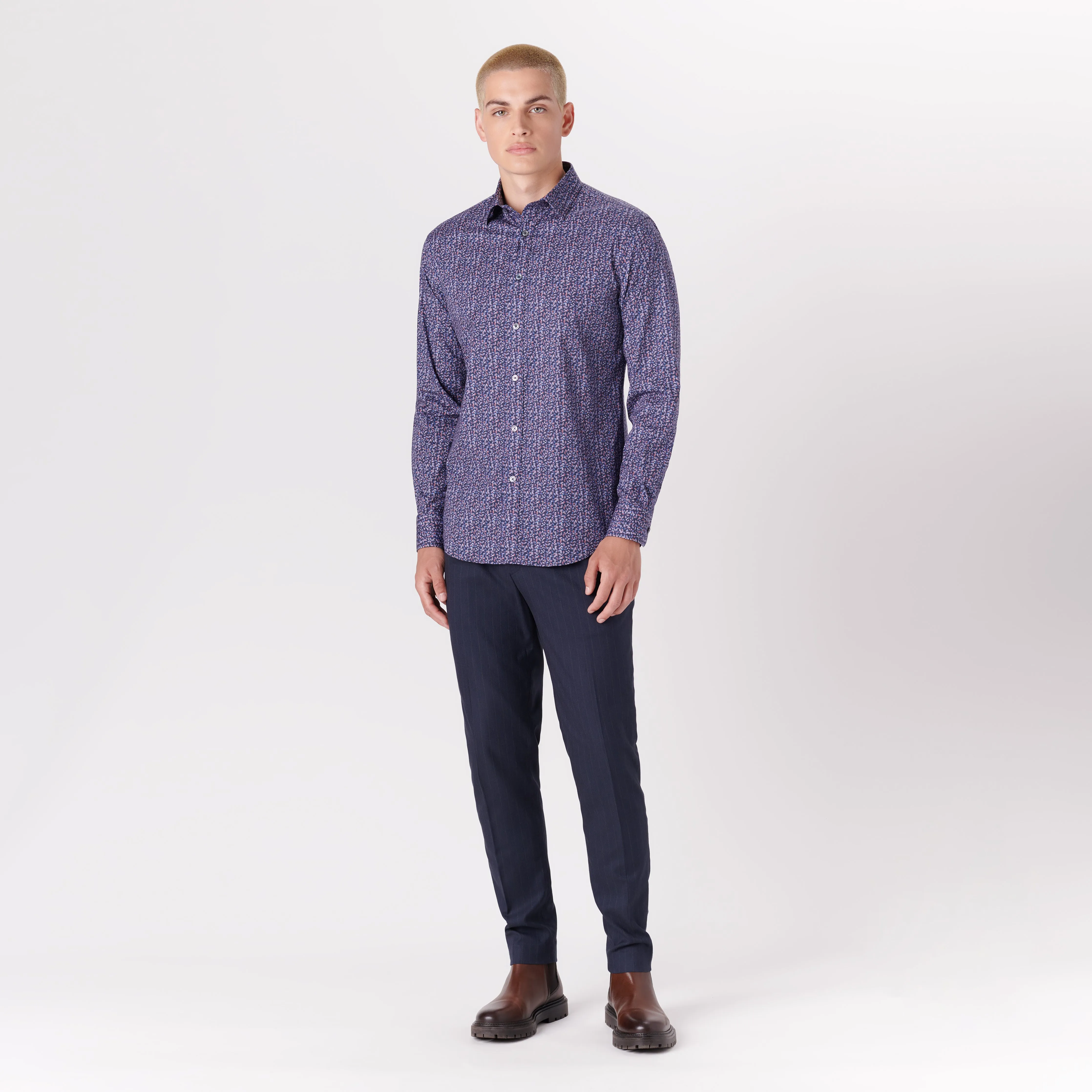 JULIAN Leaf Print Shirt sold by Bugatchi product image thumbnail 5