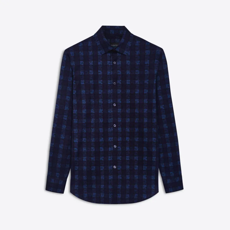 JAMES Floral Check OoohCotton Shirt sold by Bugatchi