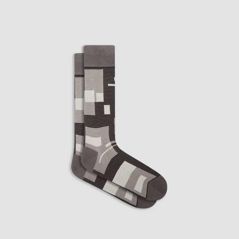 Geometric Mid-Calf Socks sold by Bugatchi