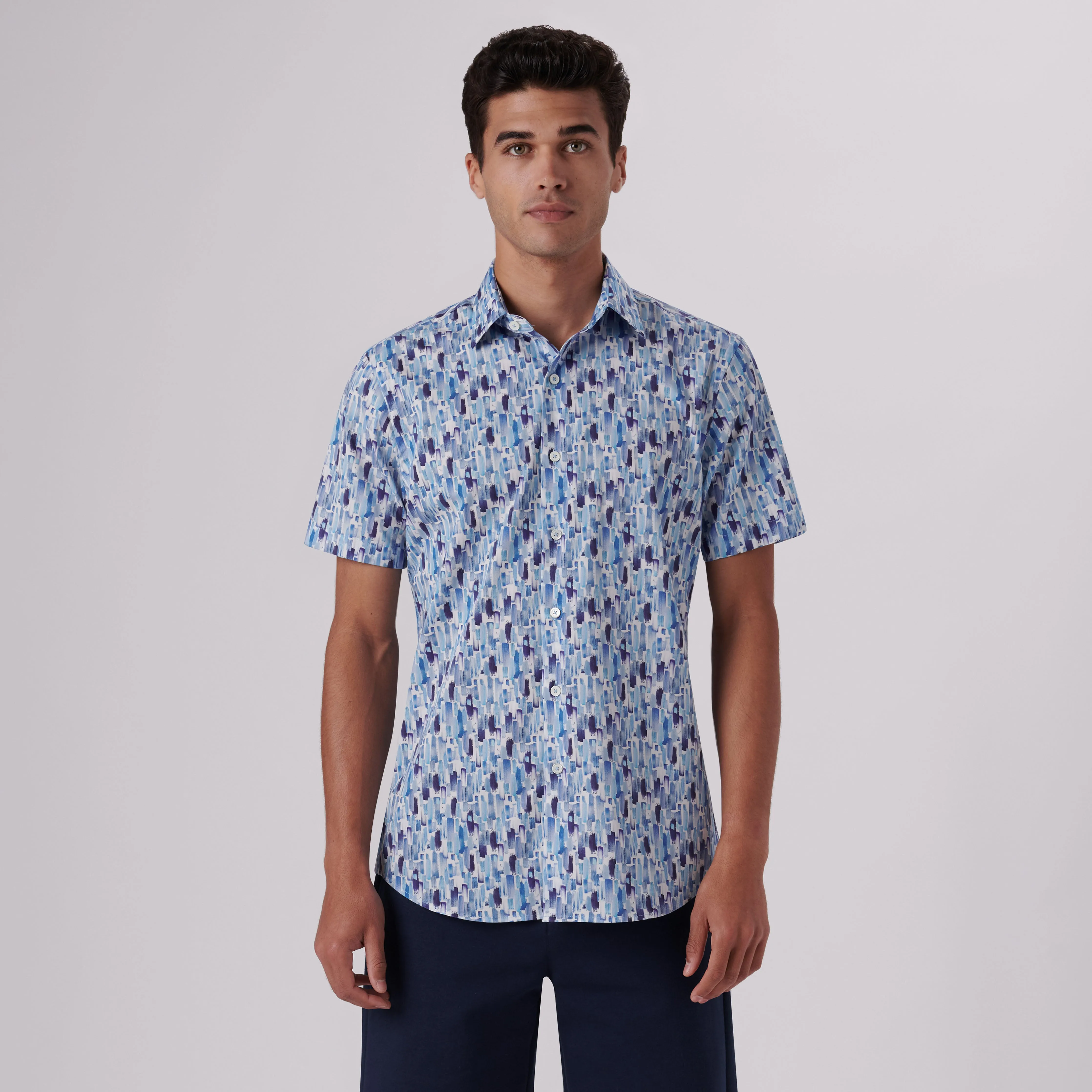 Orson Paint Strokes Print Short Sleeve Shirt sold by Bugatchi product image thumbnail 2