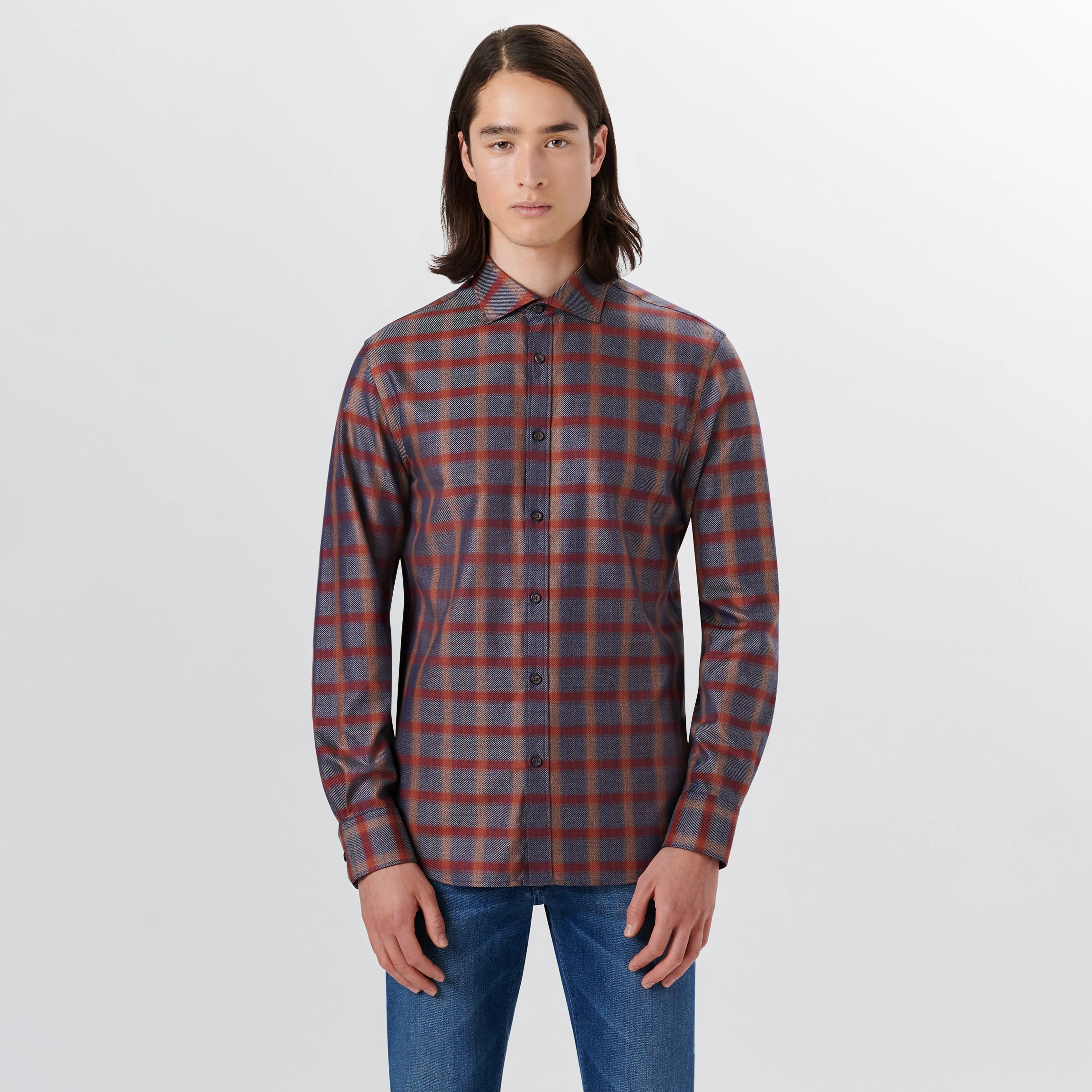 AXEL Windowpane Check Shirt sold by Bugatchi product image thumbnail 2