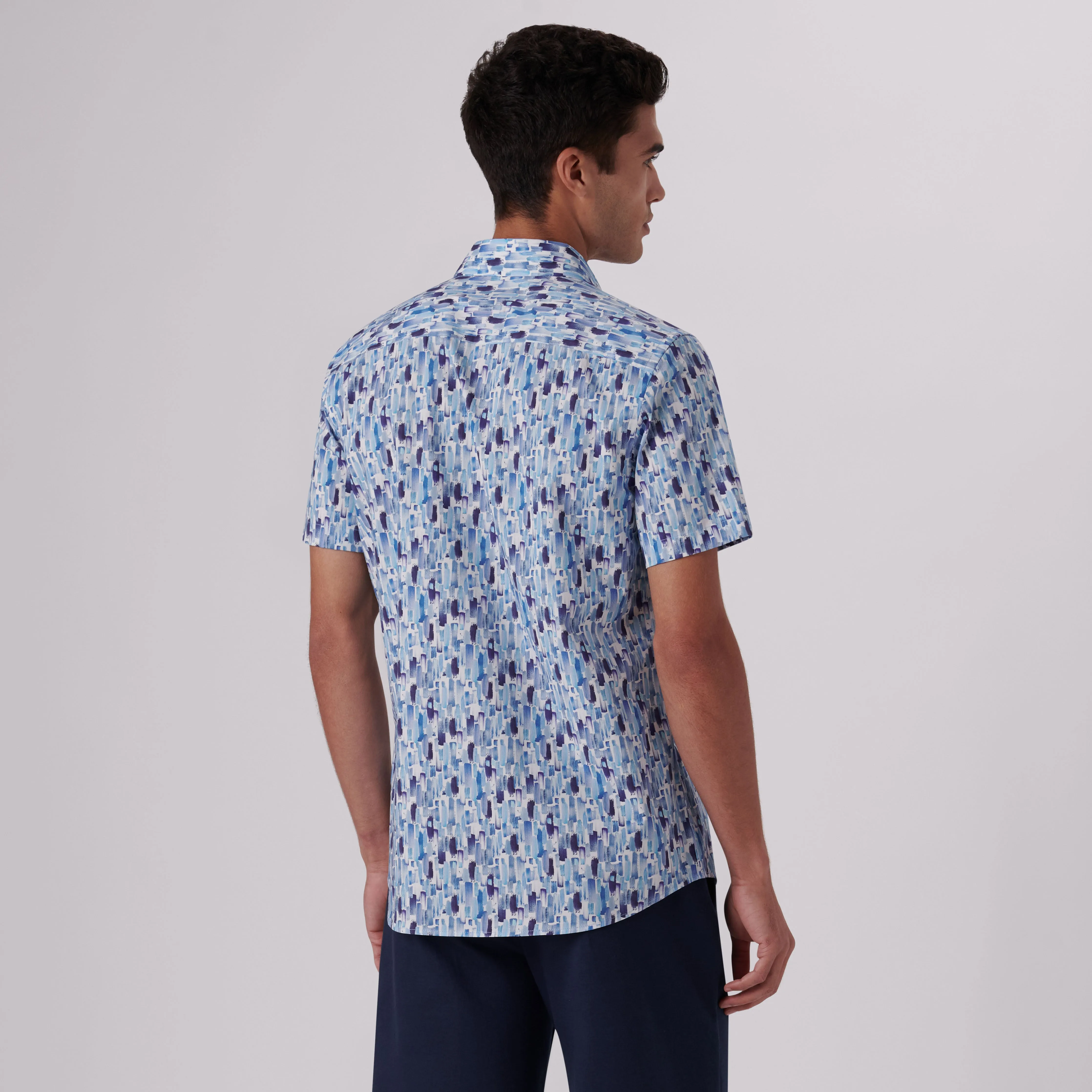 Orson Paint Strokes Print Short Sleeve Shirt sold by Bugatchi product image thumbnail 4