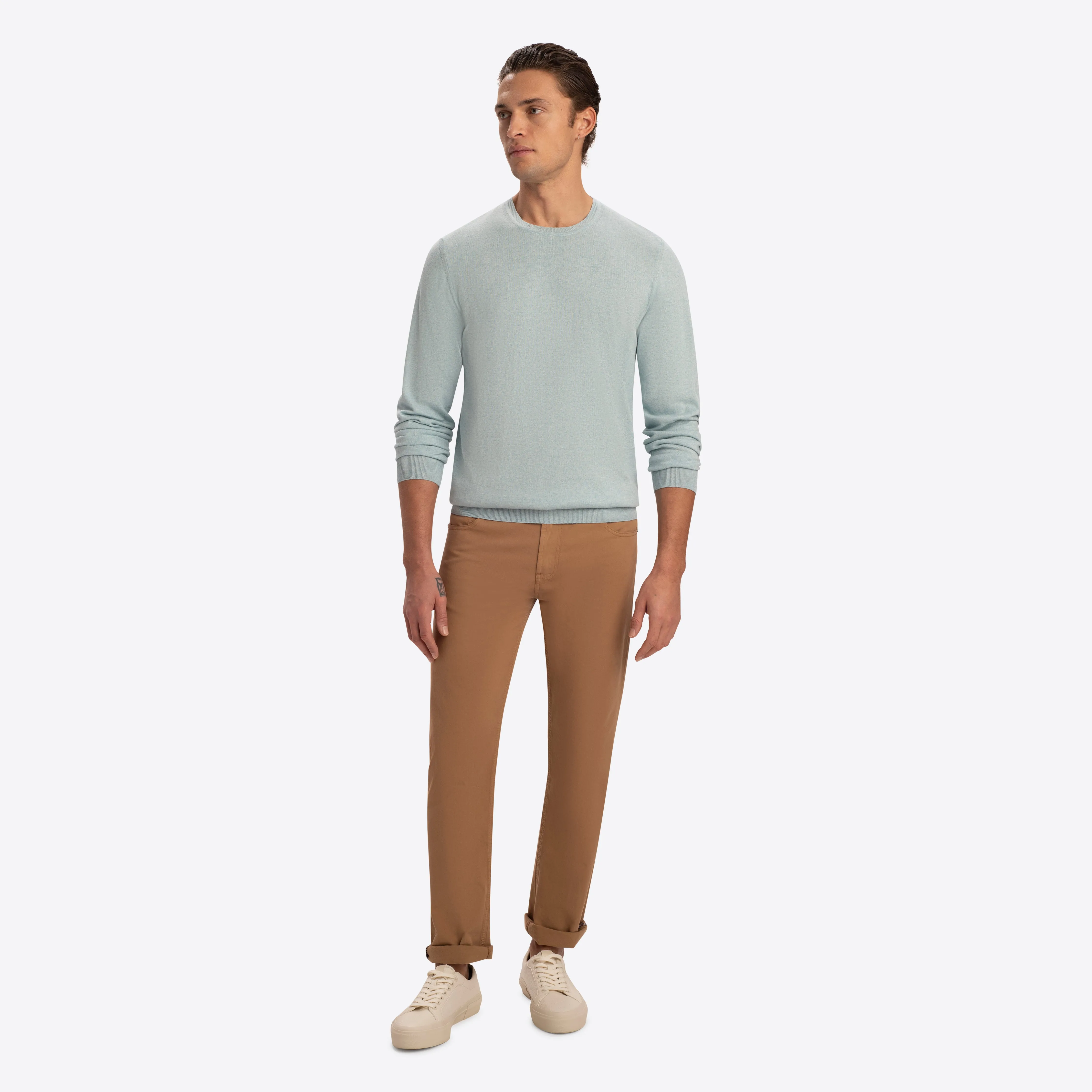 Crew Neck Melange Sweater sold by Bugatchi product image thumbnail 5