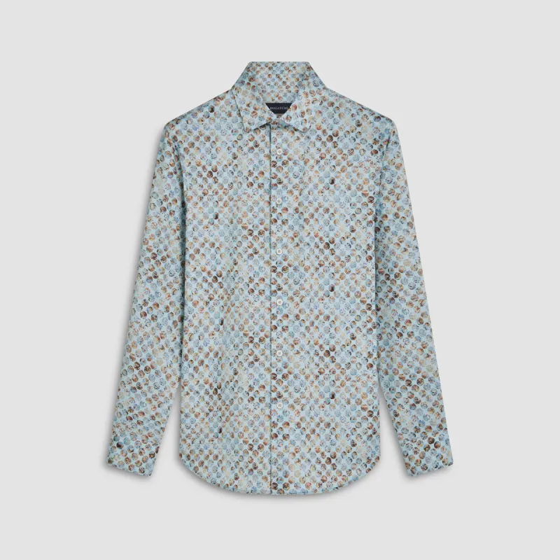 James Honeycomb Print OoohCotton Shirt sold by Bugatchi