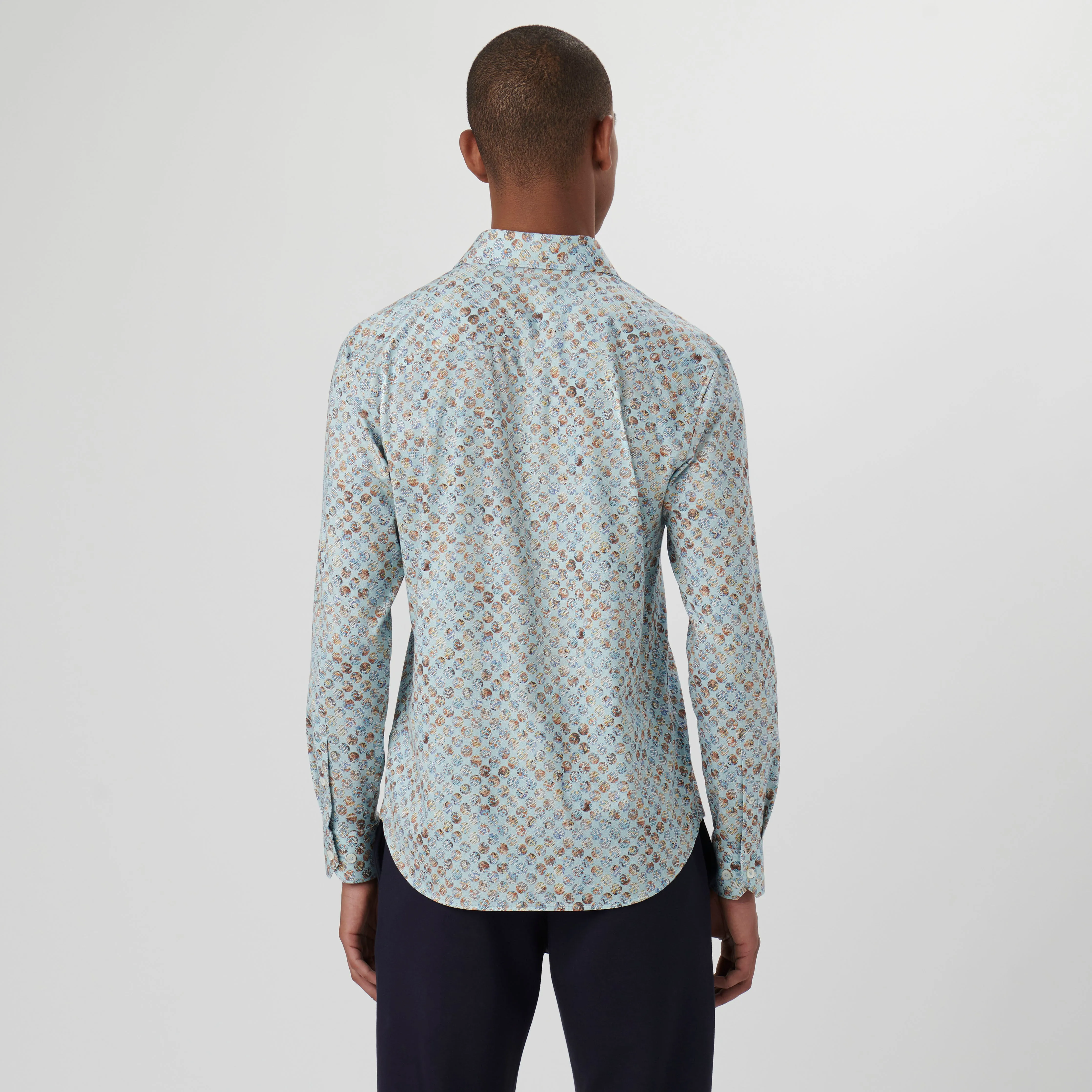 James Honeycomb Print OoohCotton Shirt sold by Bugatchi product image thumbnail 4