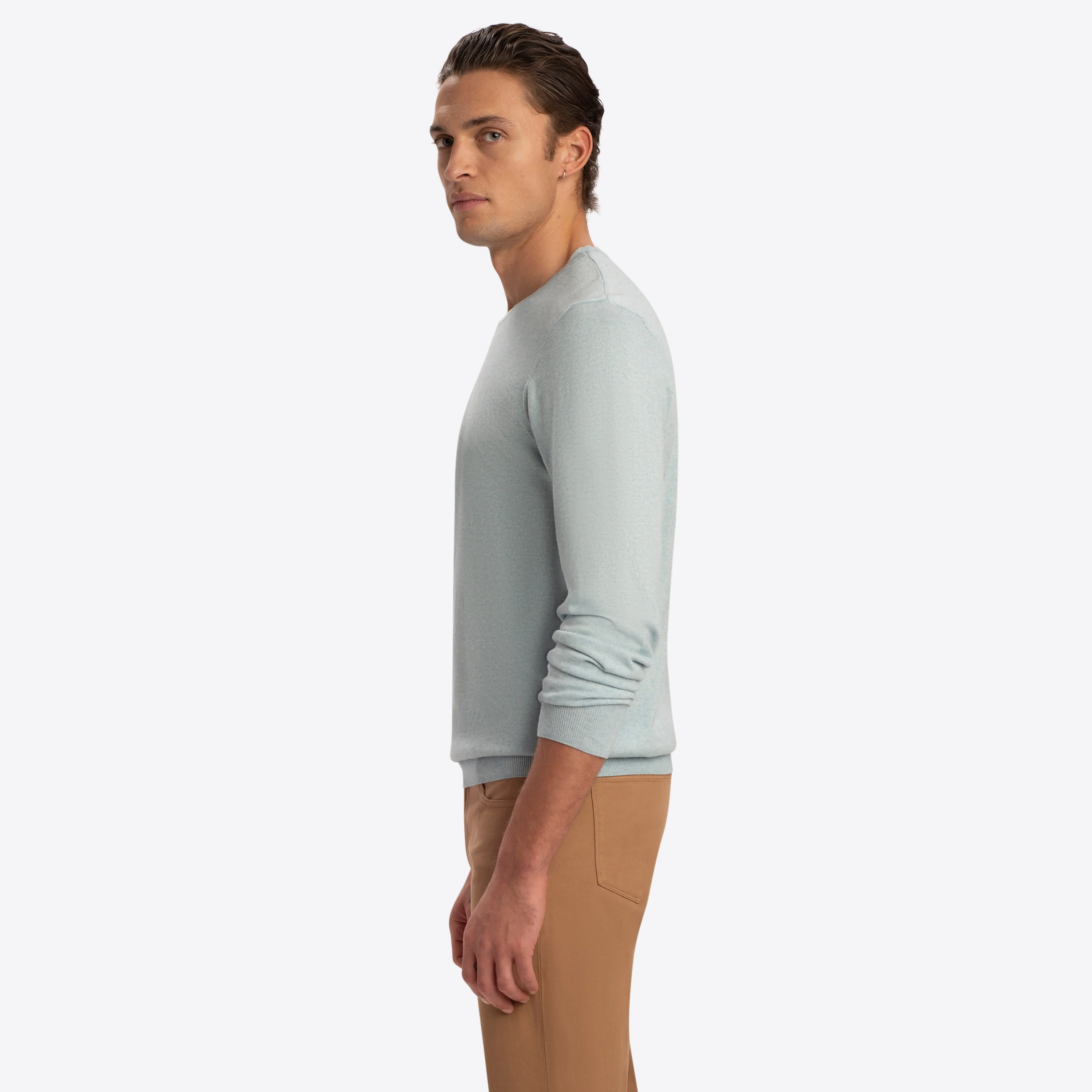 Crew Neck Melange Sweater sold by Bugatchi product image thumbnail 3
