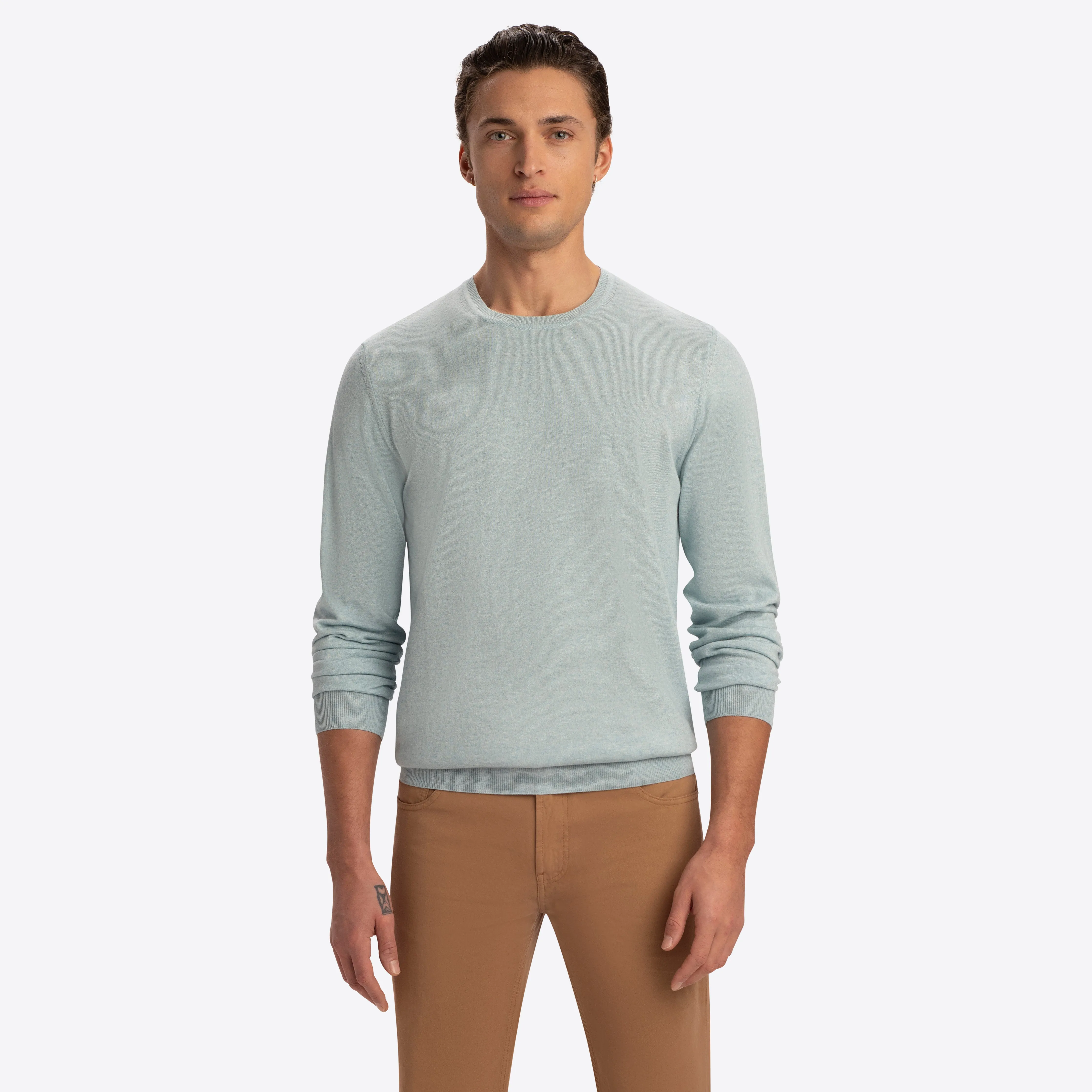Crew Neck Melange Sweater sold by Bugatchi product image thumbnail 2
