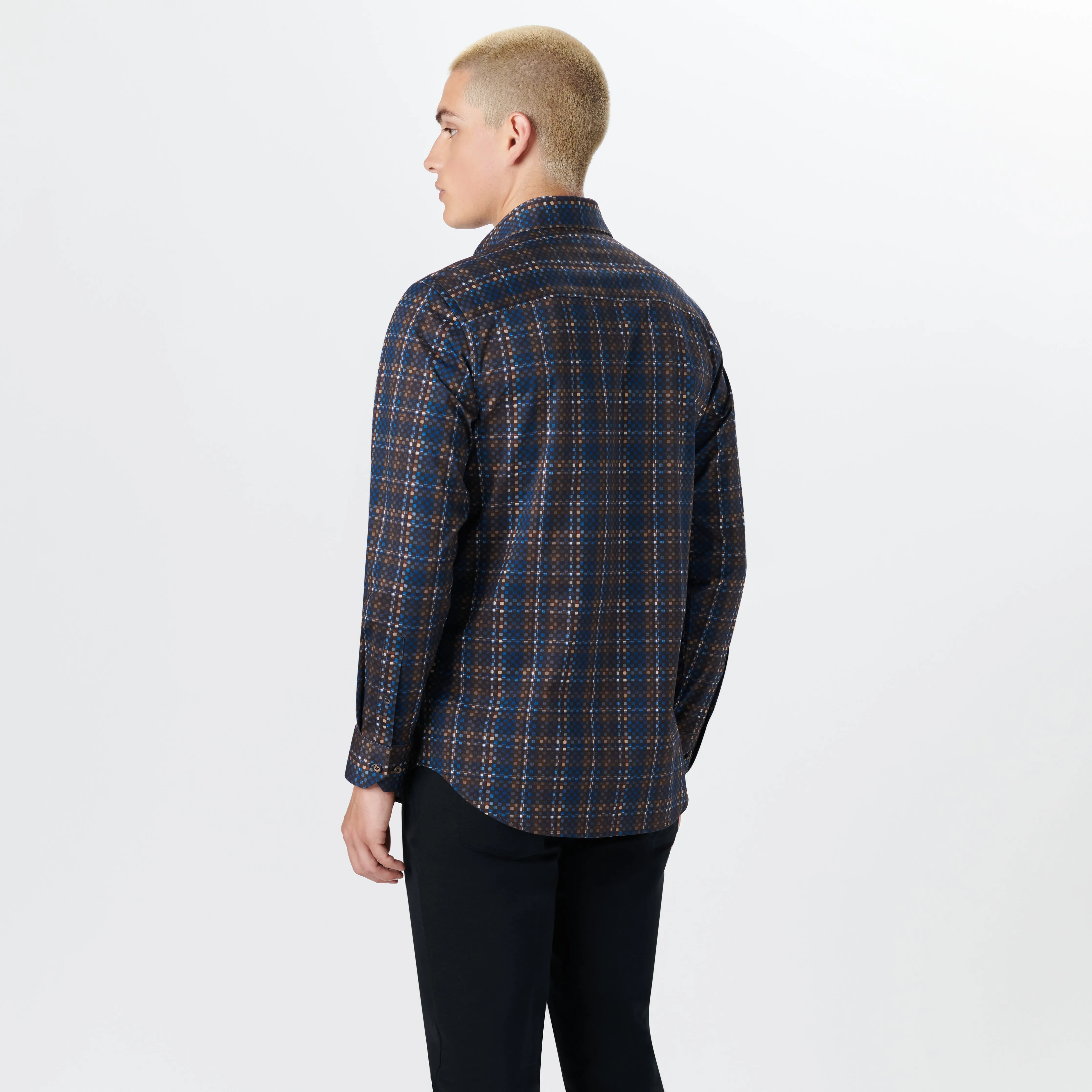 JAMES Checkerboard Check OoohCotton Shirt sold by Bugatchi product image thumbnail 4
