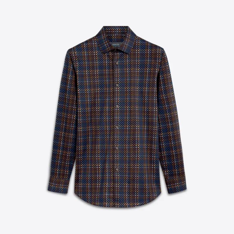 JAMES Checkerboard Check OoohCotton Shirt sold by Bugatchi