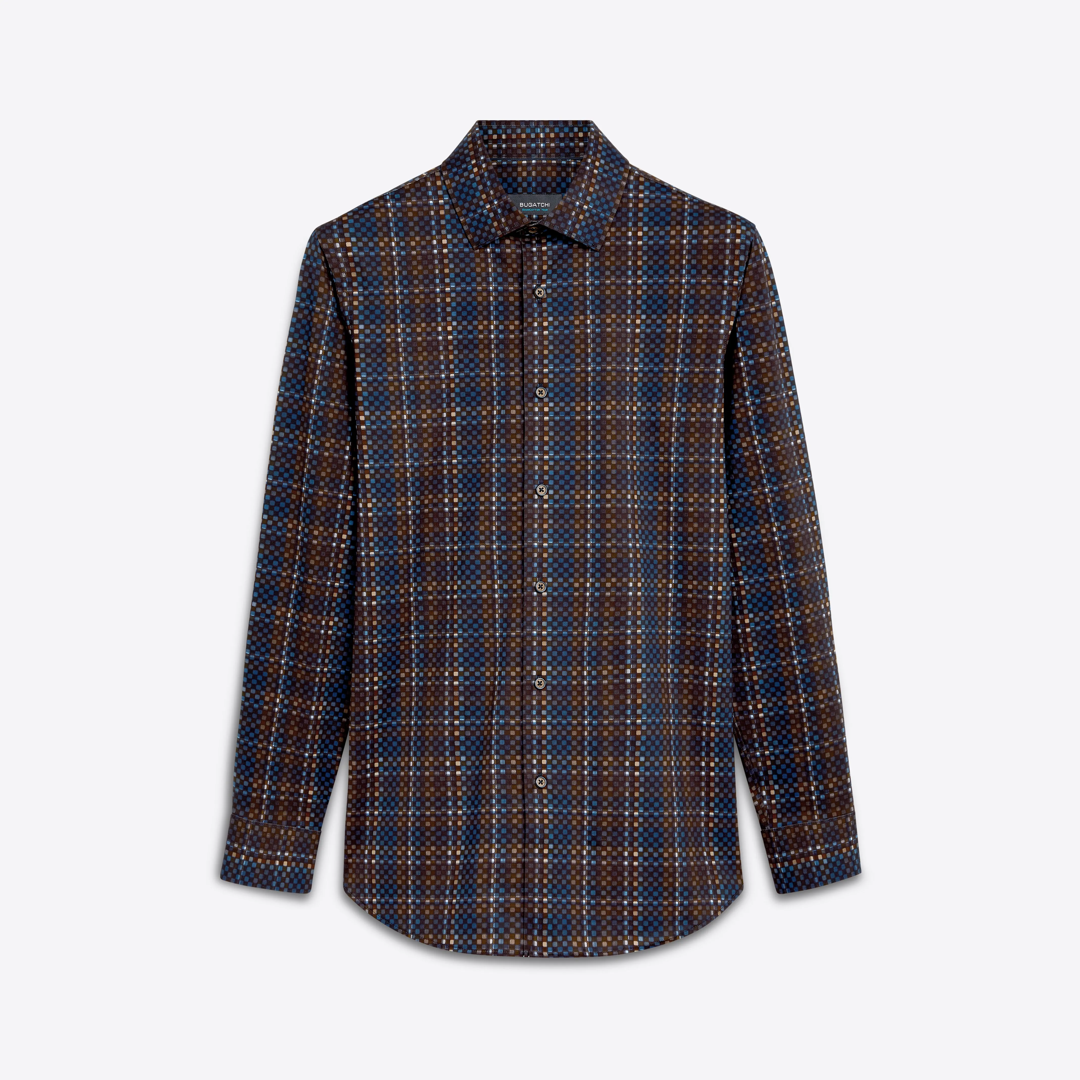 JAMES Checkerboard Check OoohCotton Shirt sold by Bugatchi