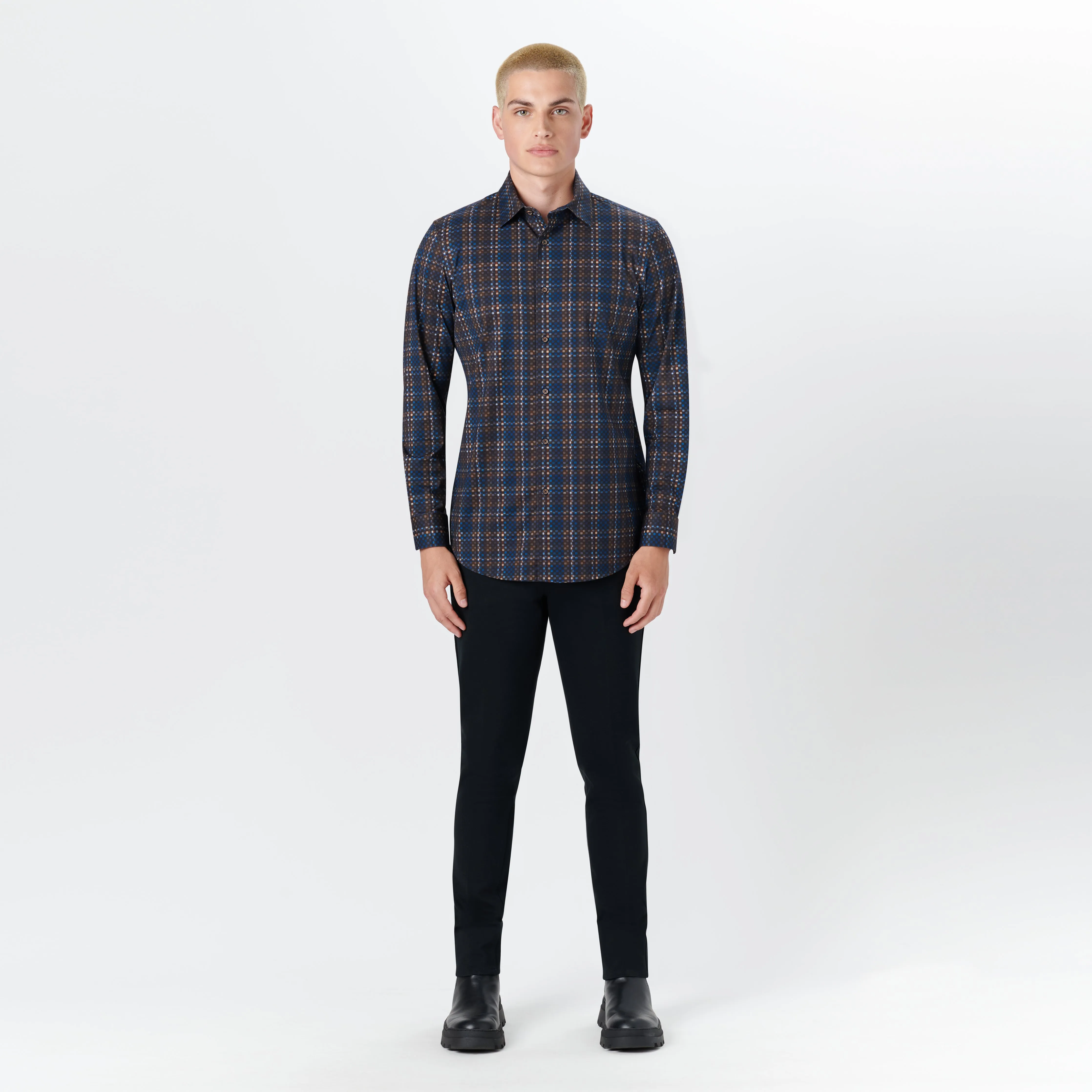 JAMES Checkerboard Check OoohCotton Shirt sold by Bugatchi product image thumbnail 5