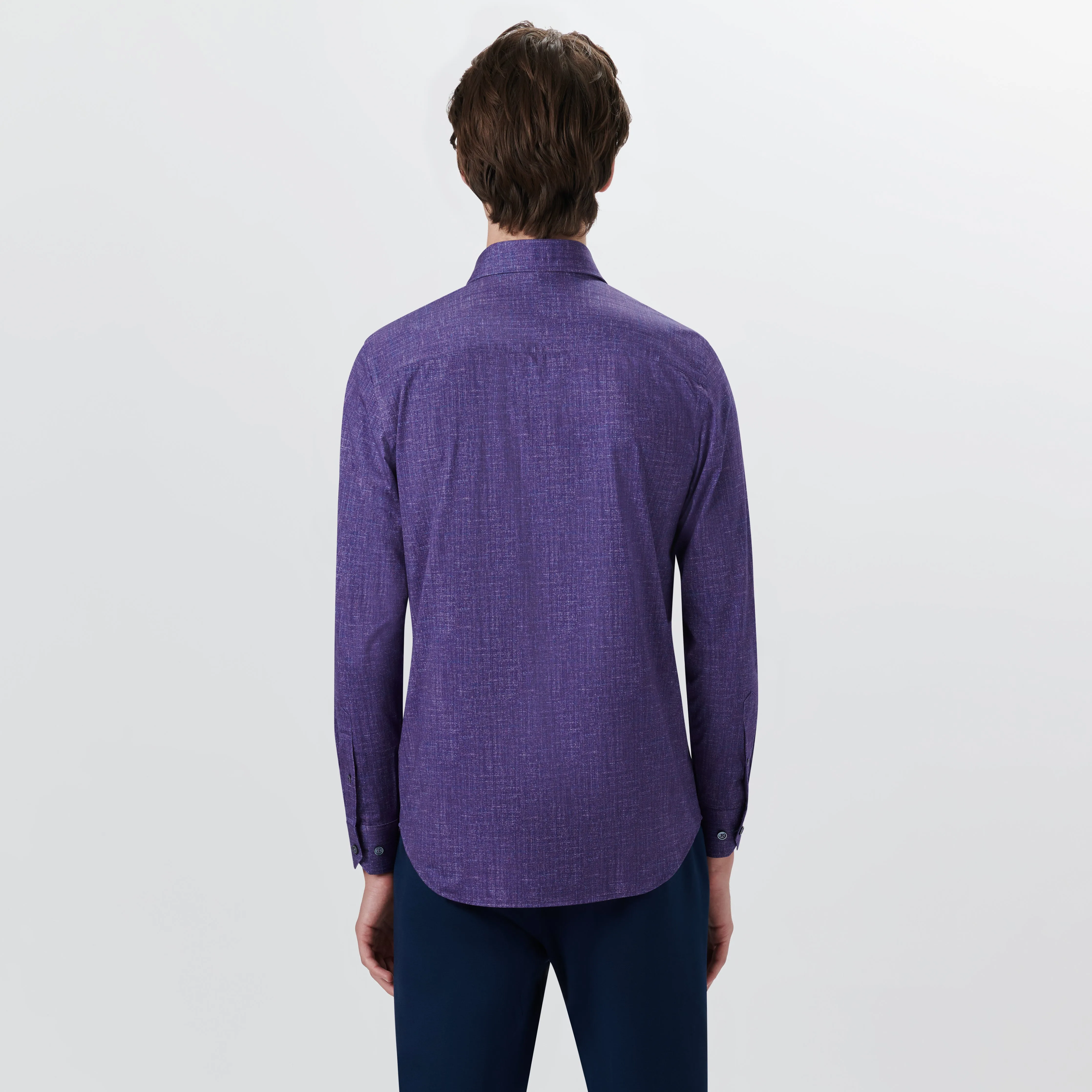 JAMES Chambray Print OoohCotton Shirt sold by Bugatchi product image thumbnail 4