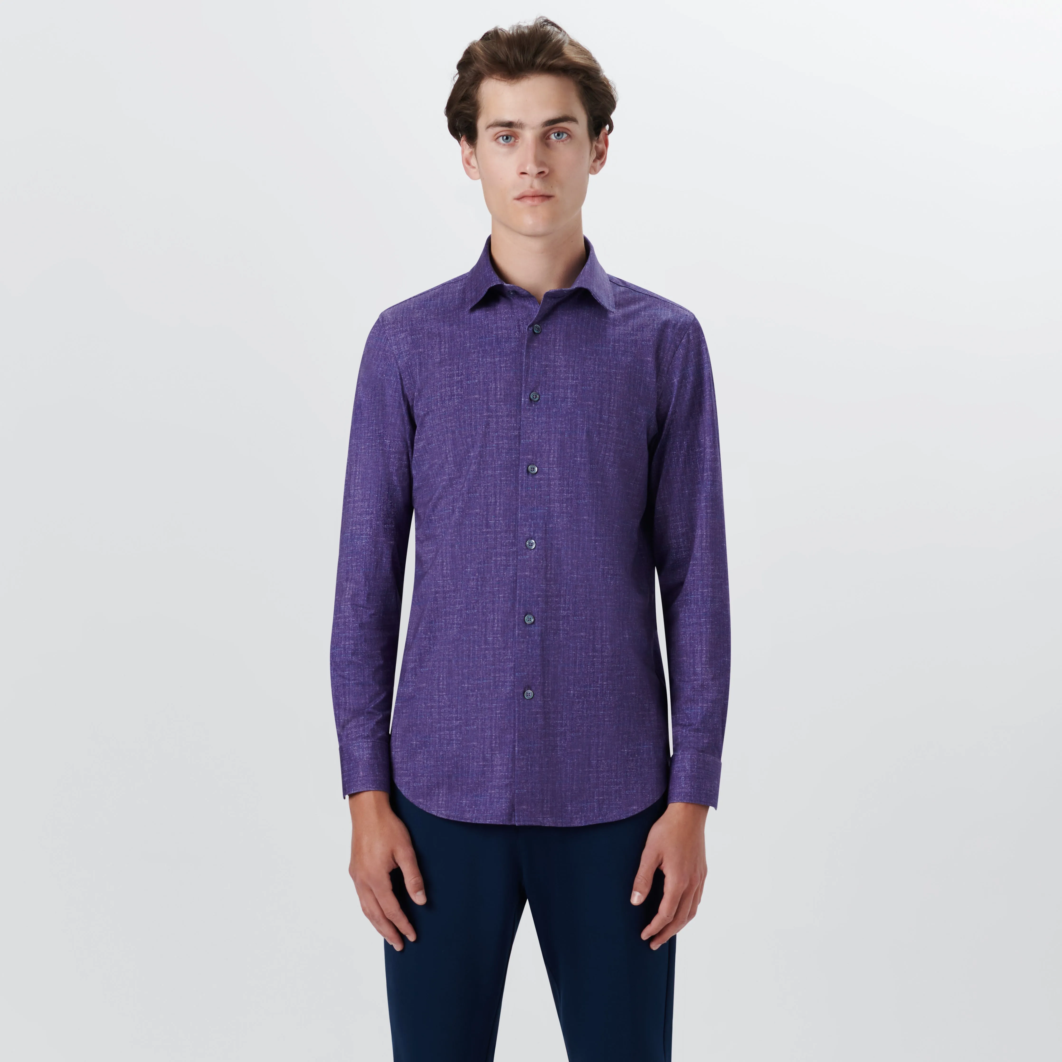 JAMES Chambray Print OoohCotton Shirt sold by Bugatchi product image thumbnail 2