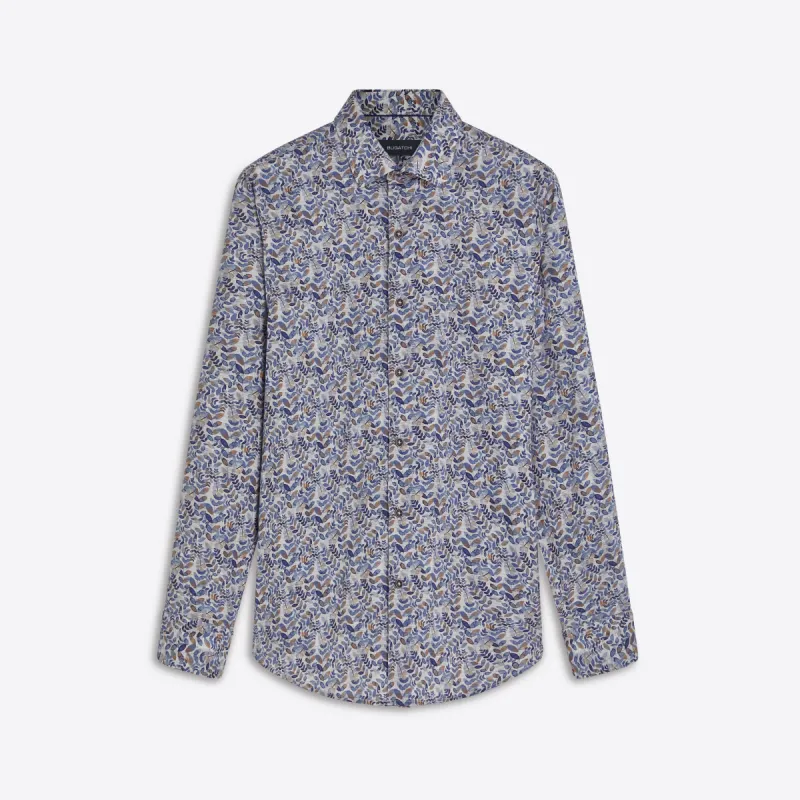 JULIAN Leaf Print Shirt sold by Bugatchi