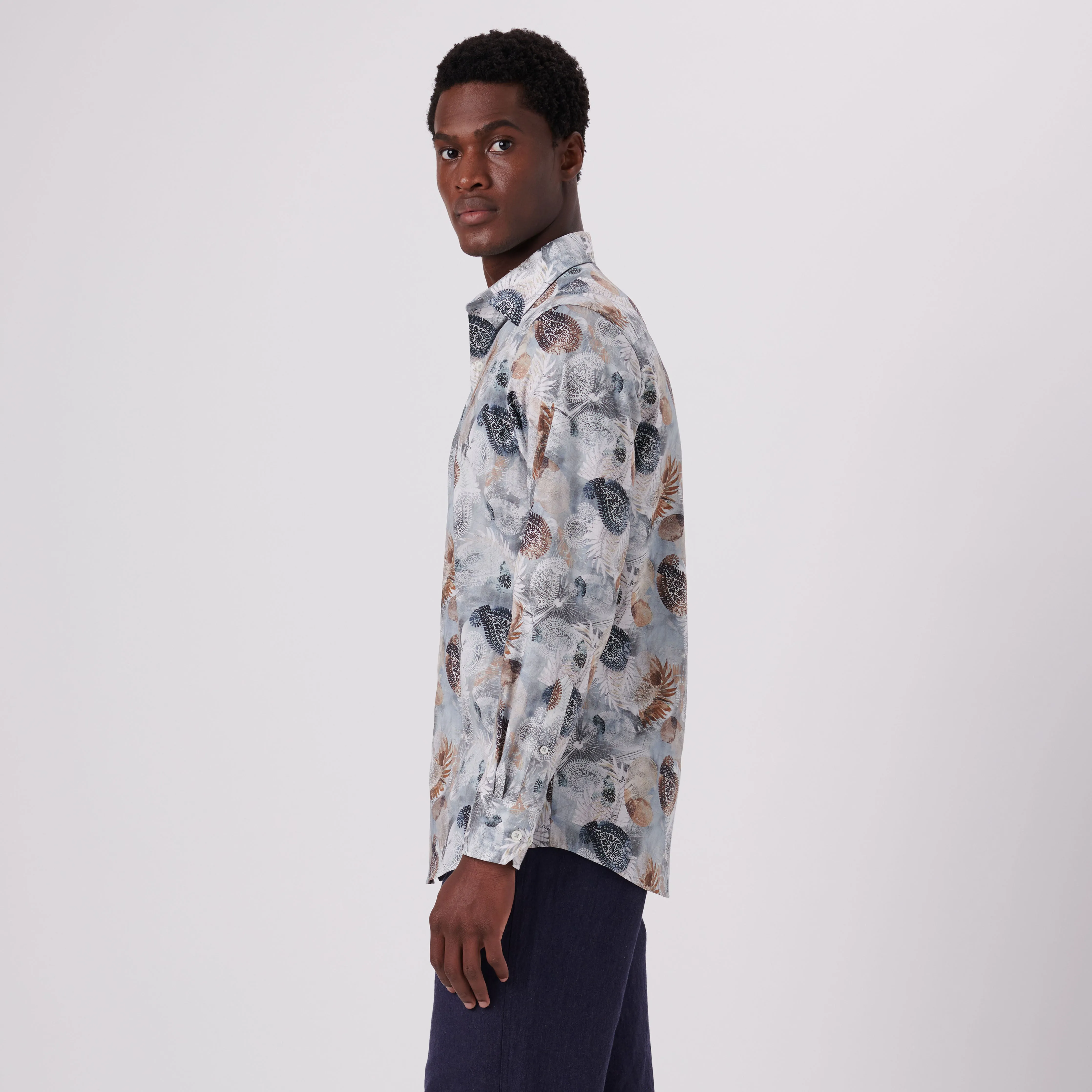 Julian Paisley Print Shirt sold by Bugatchi product image thumbnail 3