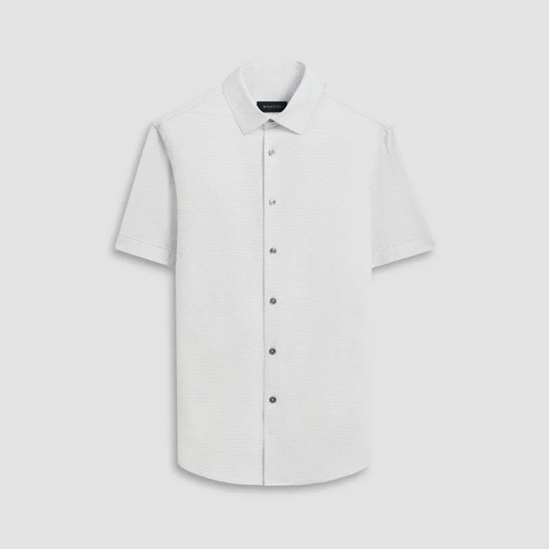 Miles Geometric OoohCotton Short Sleeve Shirt sold by Bugatchi