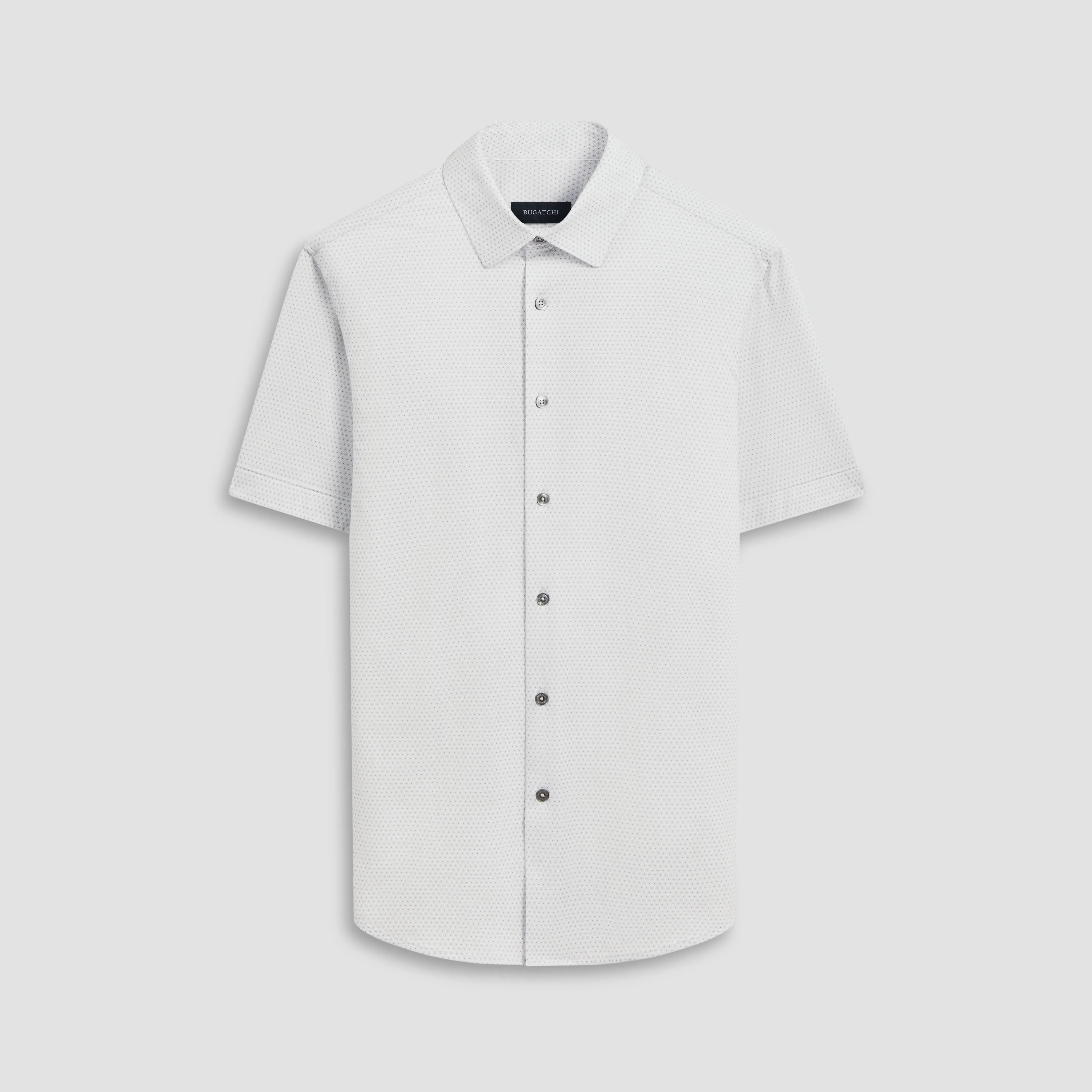 Miles Geometric OoohCotton Short Sleeve Shirt sold by Bugatchi